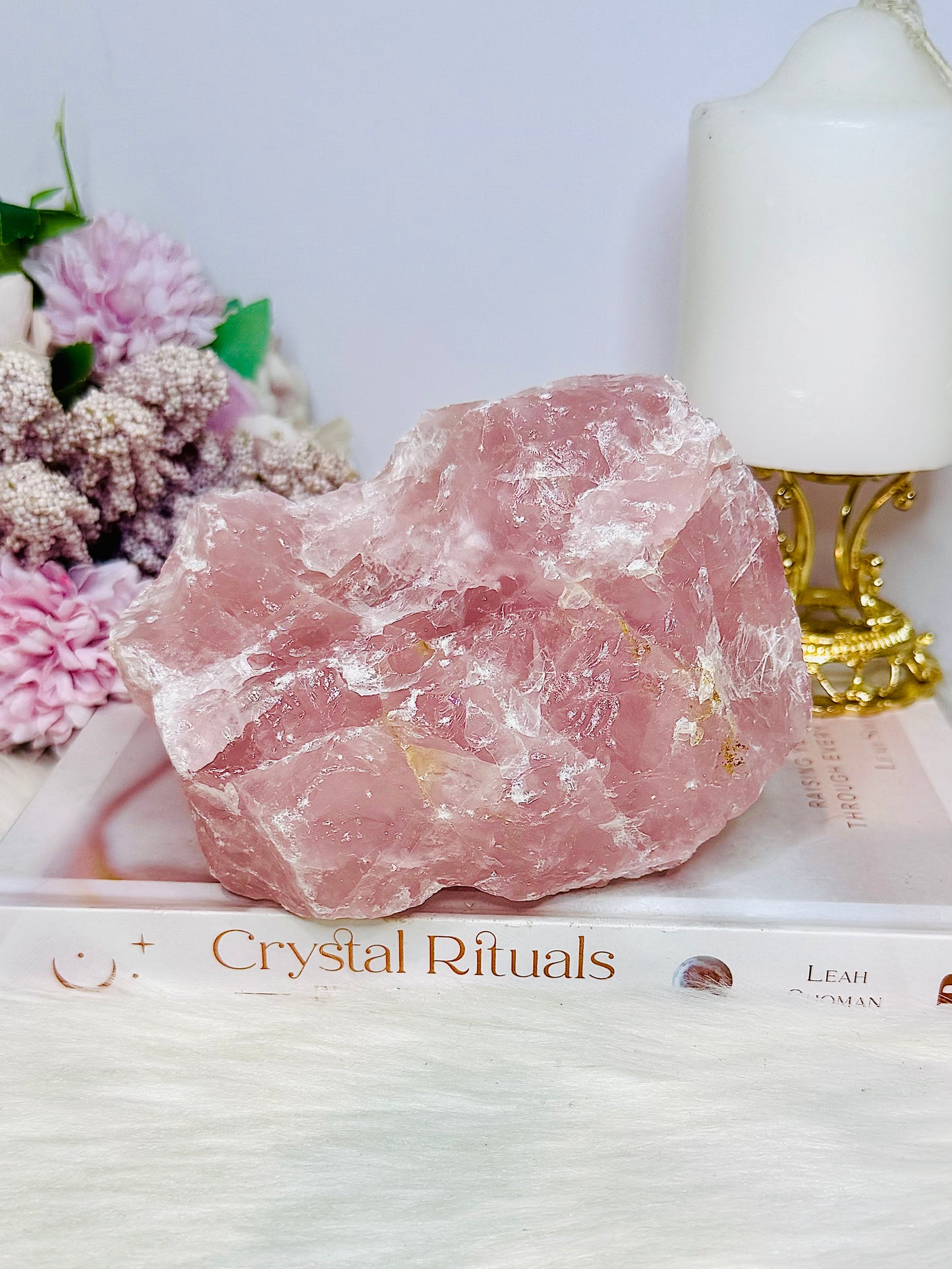 High Grade Large Raw Rough Rose Quartz Specimen 1.14KG