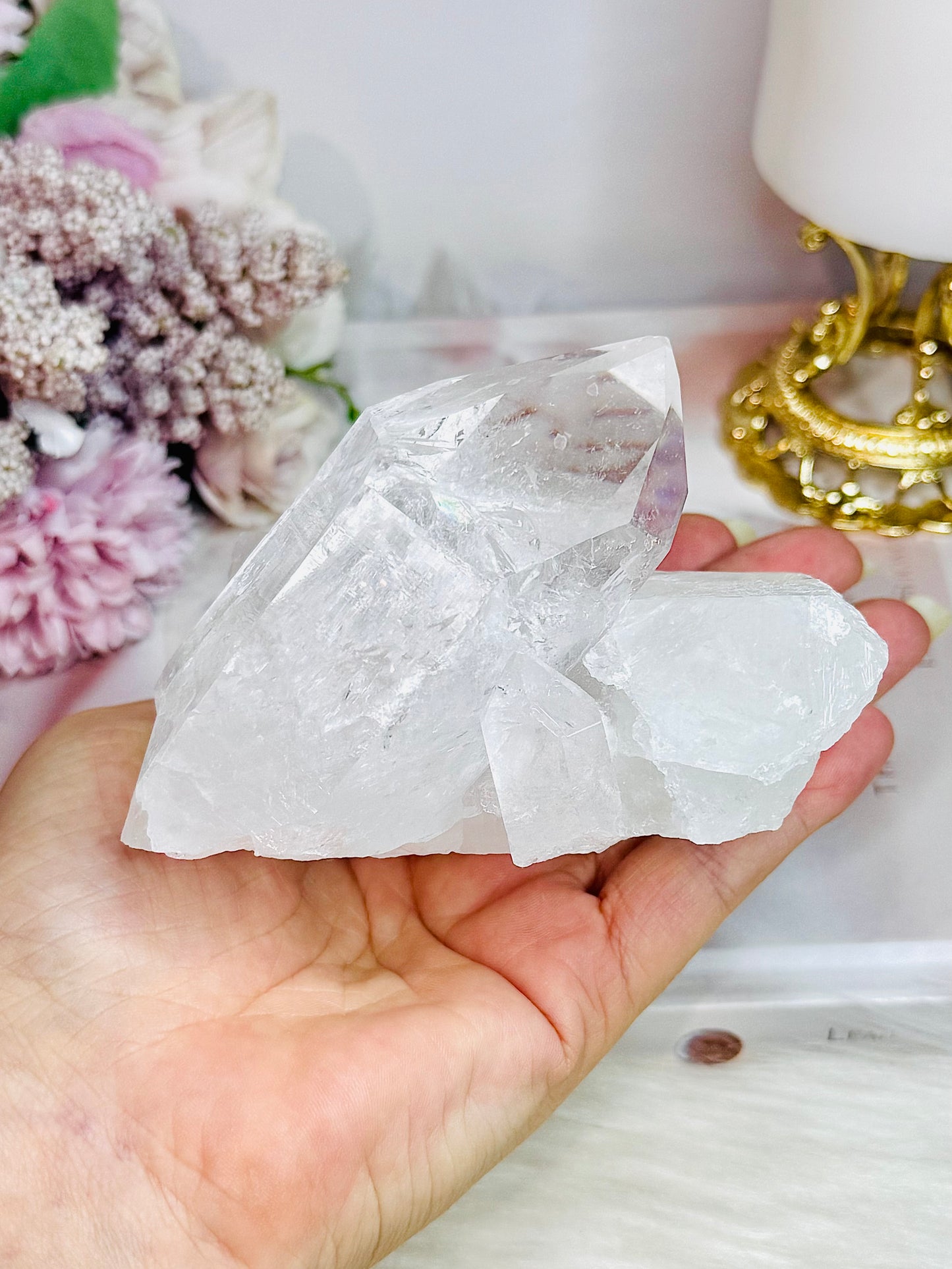 High Grade Large Natural Clear Quartz Cluster Specimen 550grams