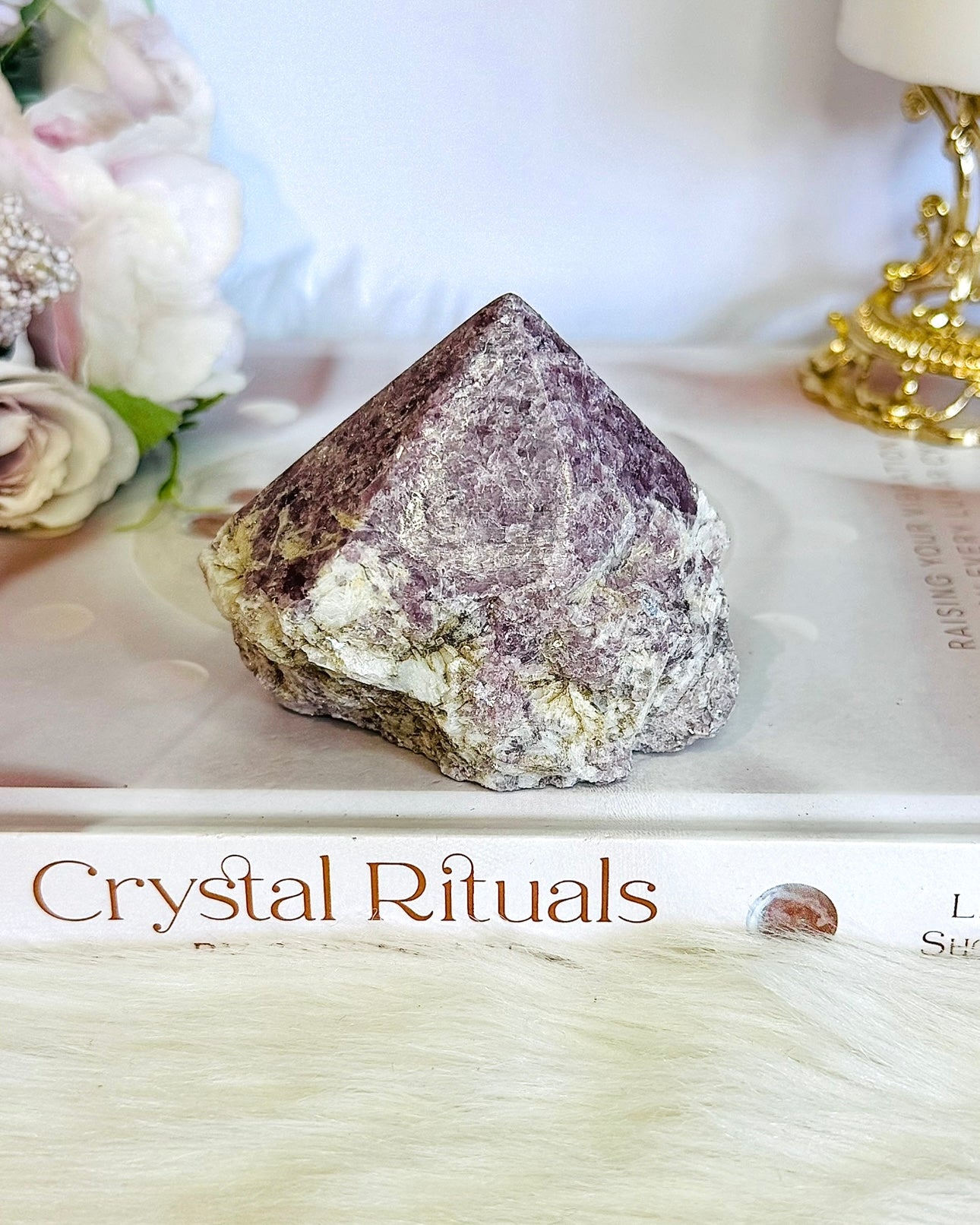 Beautiful Natural Lepidolite | Purple Mica Rough Chunky Tower | Point
