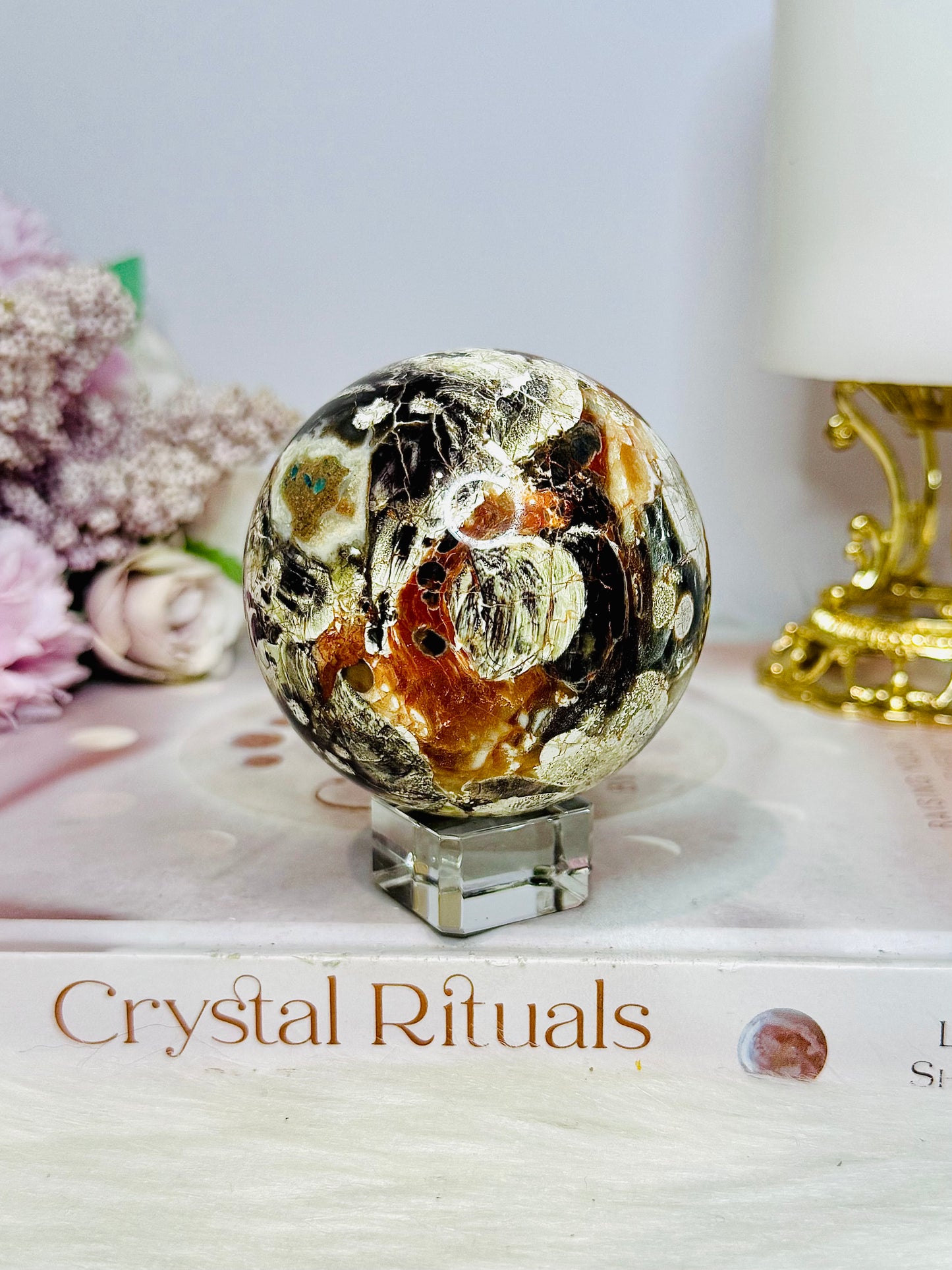 Large Money Agate Sphere on Stand 7cm