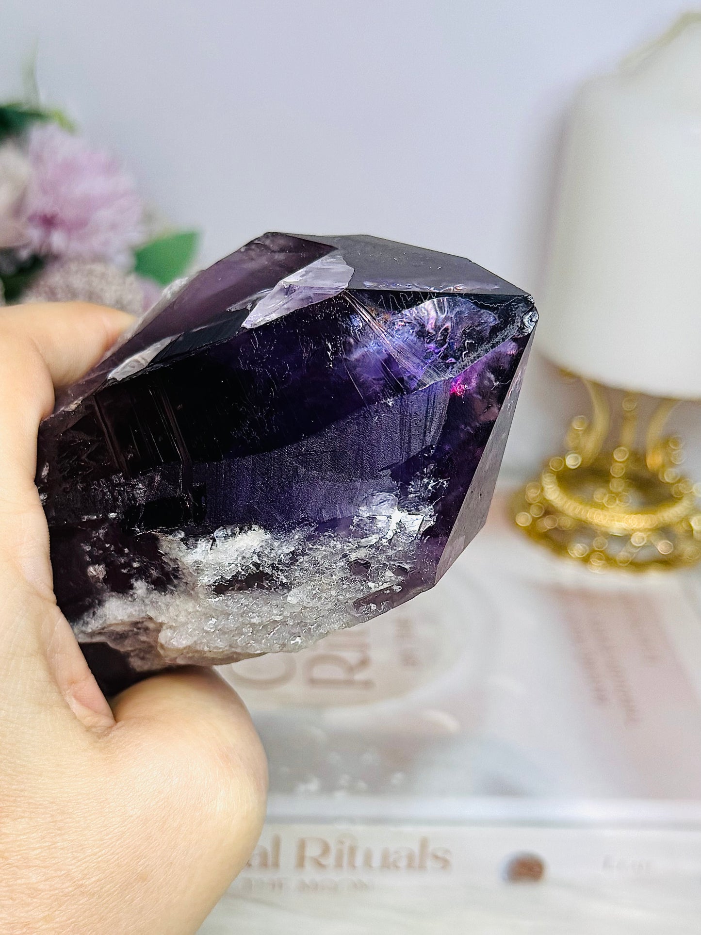 Large Natural Amethyst Dog Tooth Full of Rainbows In Top 18.5cm 652g