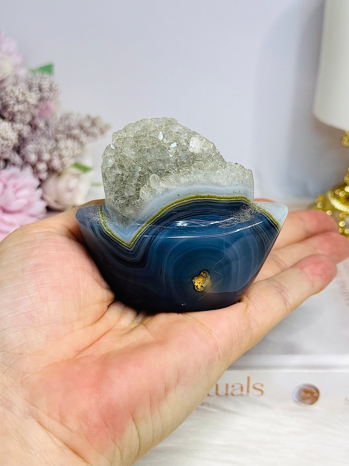 Druzy Agate Carved Freeform 193g
