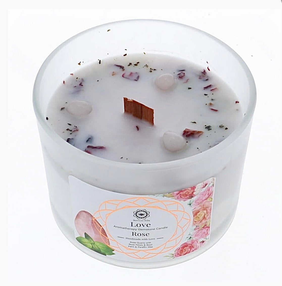 Rose Scented ‘Love’ Crystal Infused Candle 256g