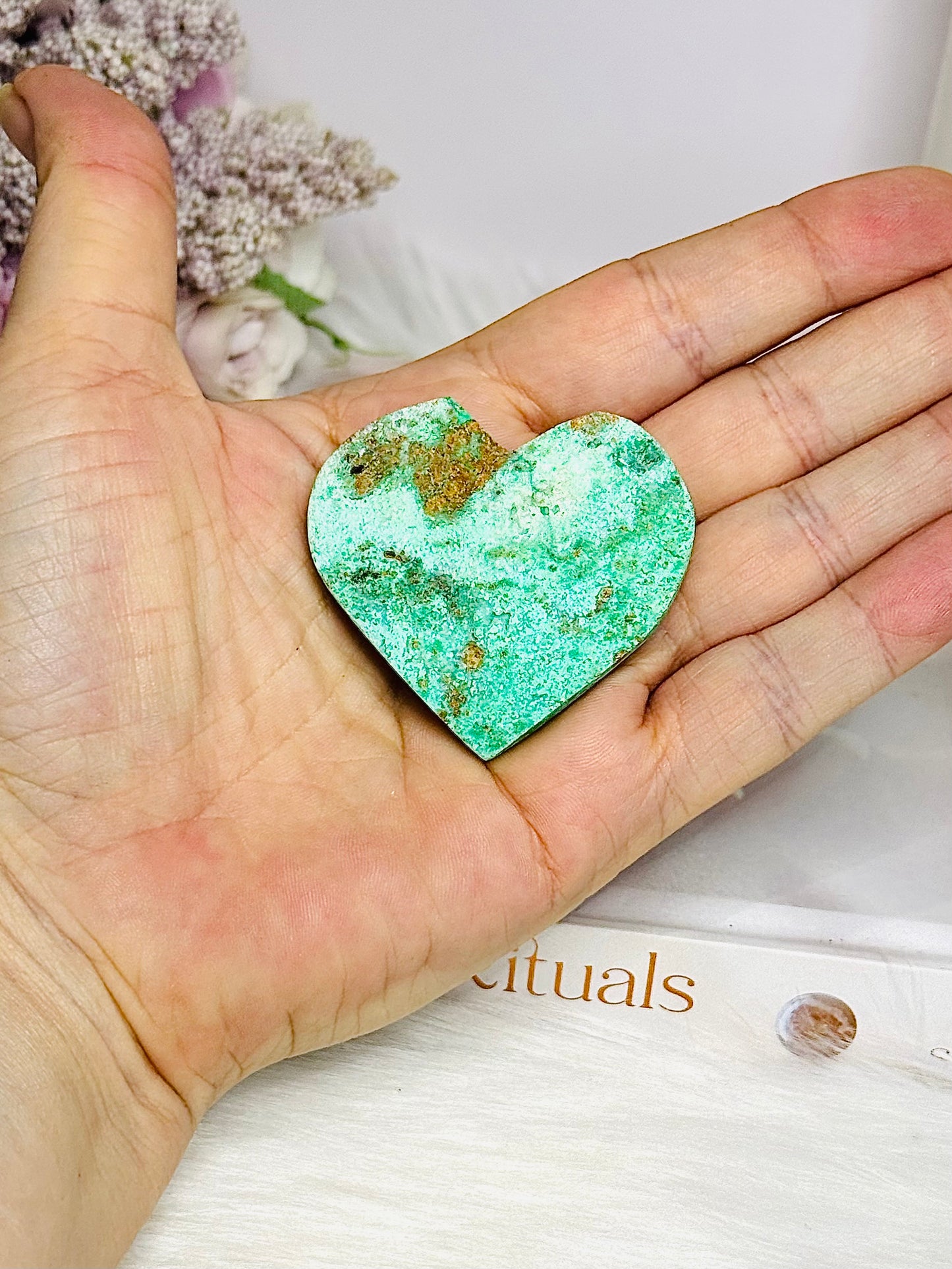 Variscite Carved Heart 5cm