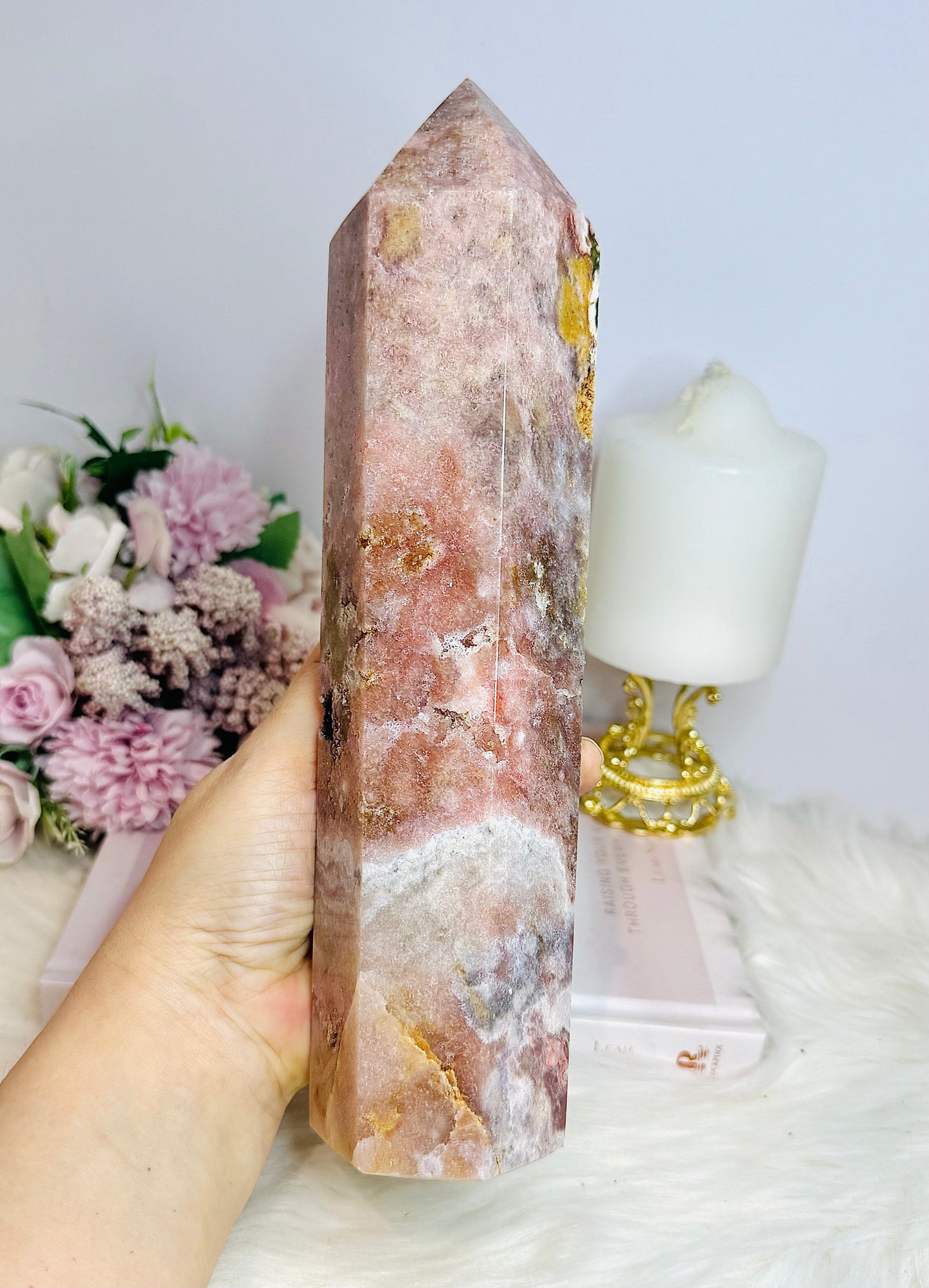 Huge Pink Amethyst Chunky Druzy Tower 25cm 1.45KG