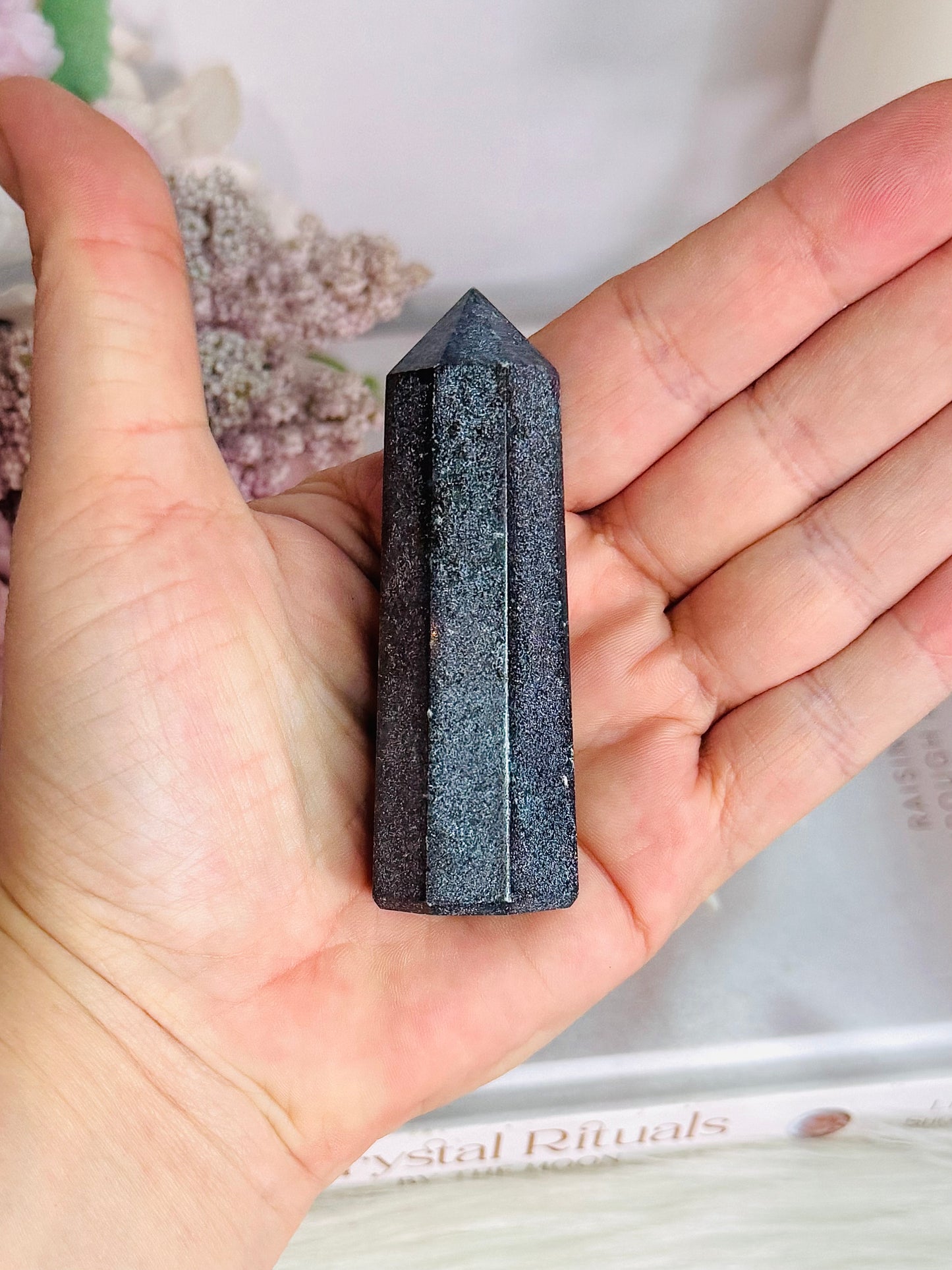 Beautiful Ruby Zoisite Uniquely Carved Tower 7.5cm