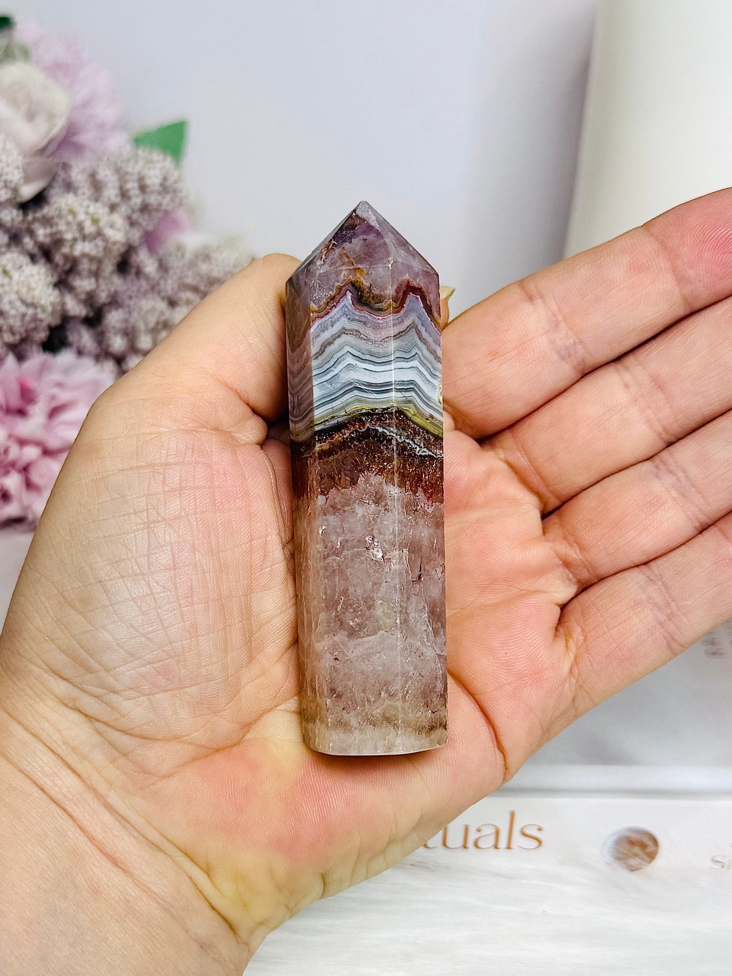 Amethyst X Agate Tower 9cm