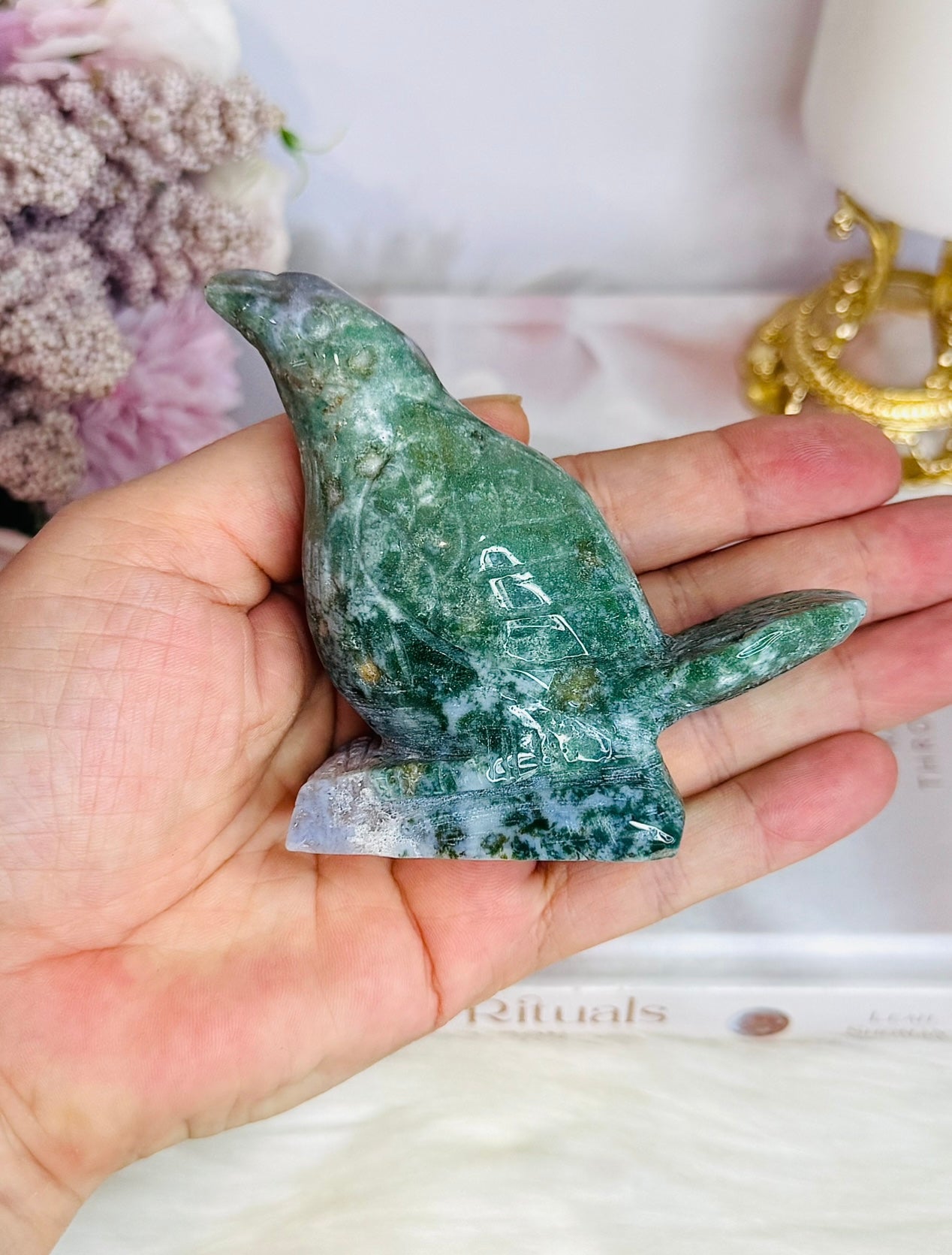 Ocean Jasper Carved Bird 8.5cm