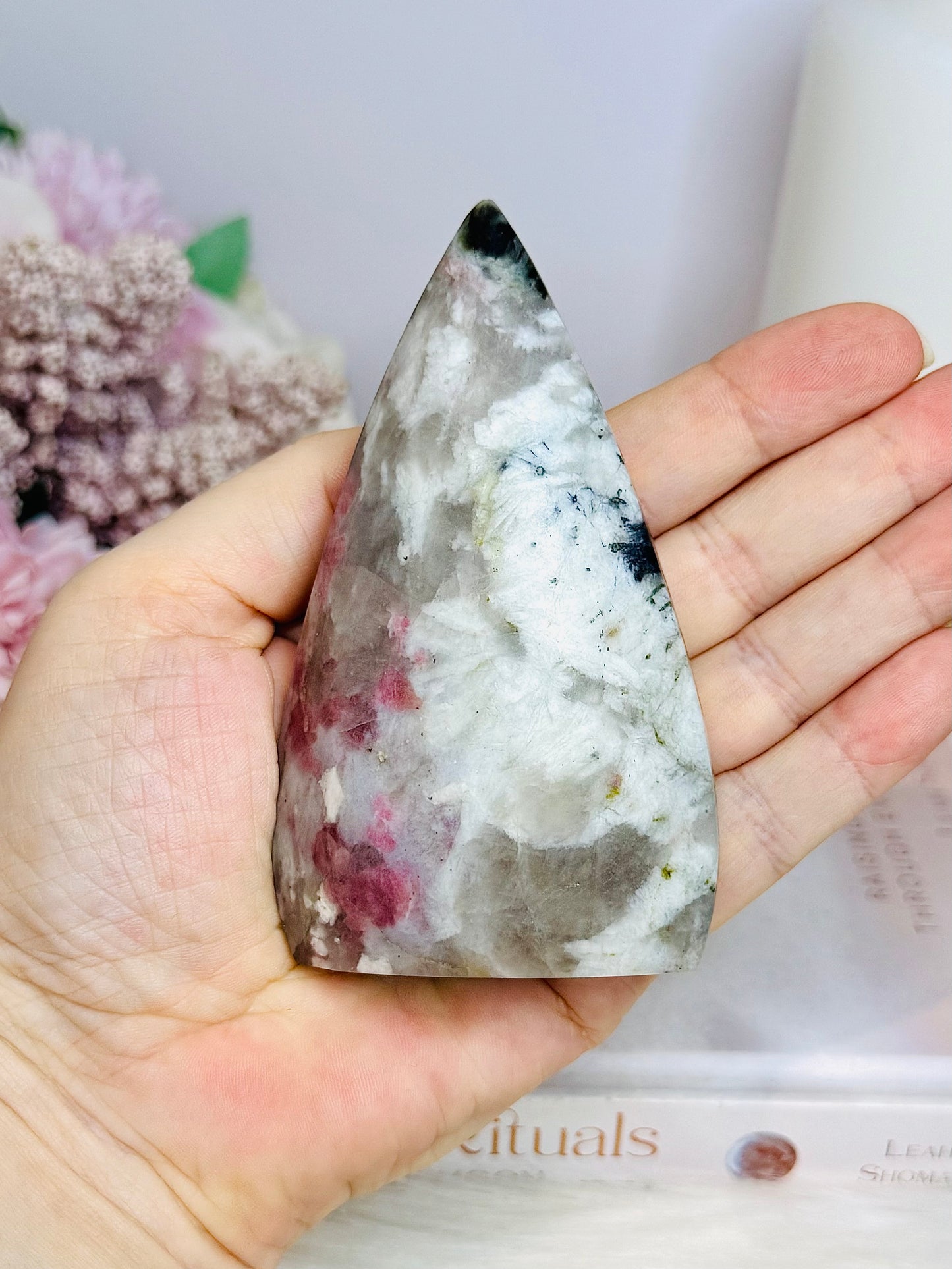 Pink Tourmaline Carved Freeform | Flame 10cm