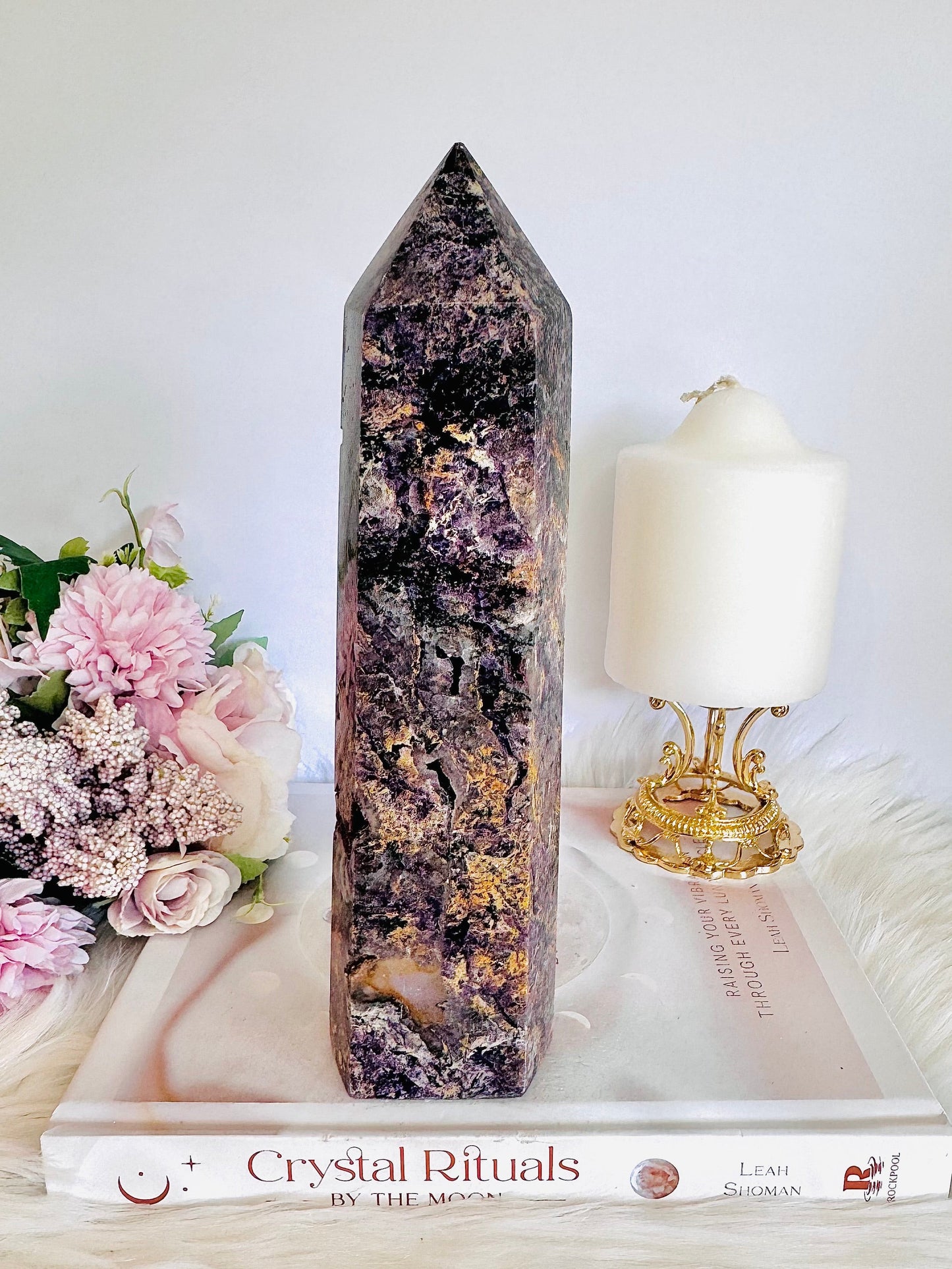 Huge Chunky 1.08KG 21.5cm Natural Charoite Carved Tower | Generator