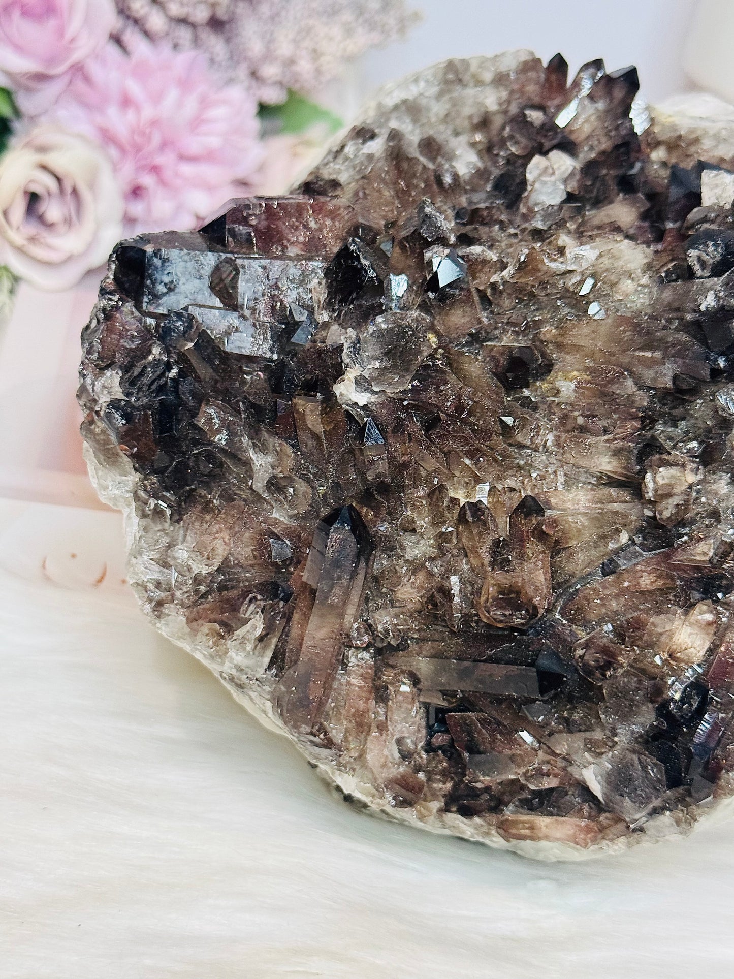 Large Smokey Quartz Cluster 2.37KG 17cm (Reduced as one missing/ damaged point)