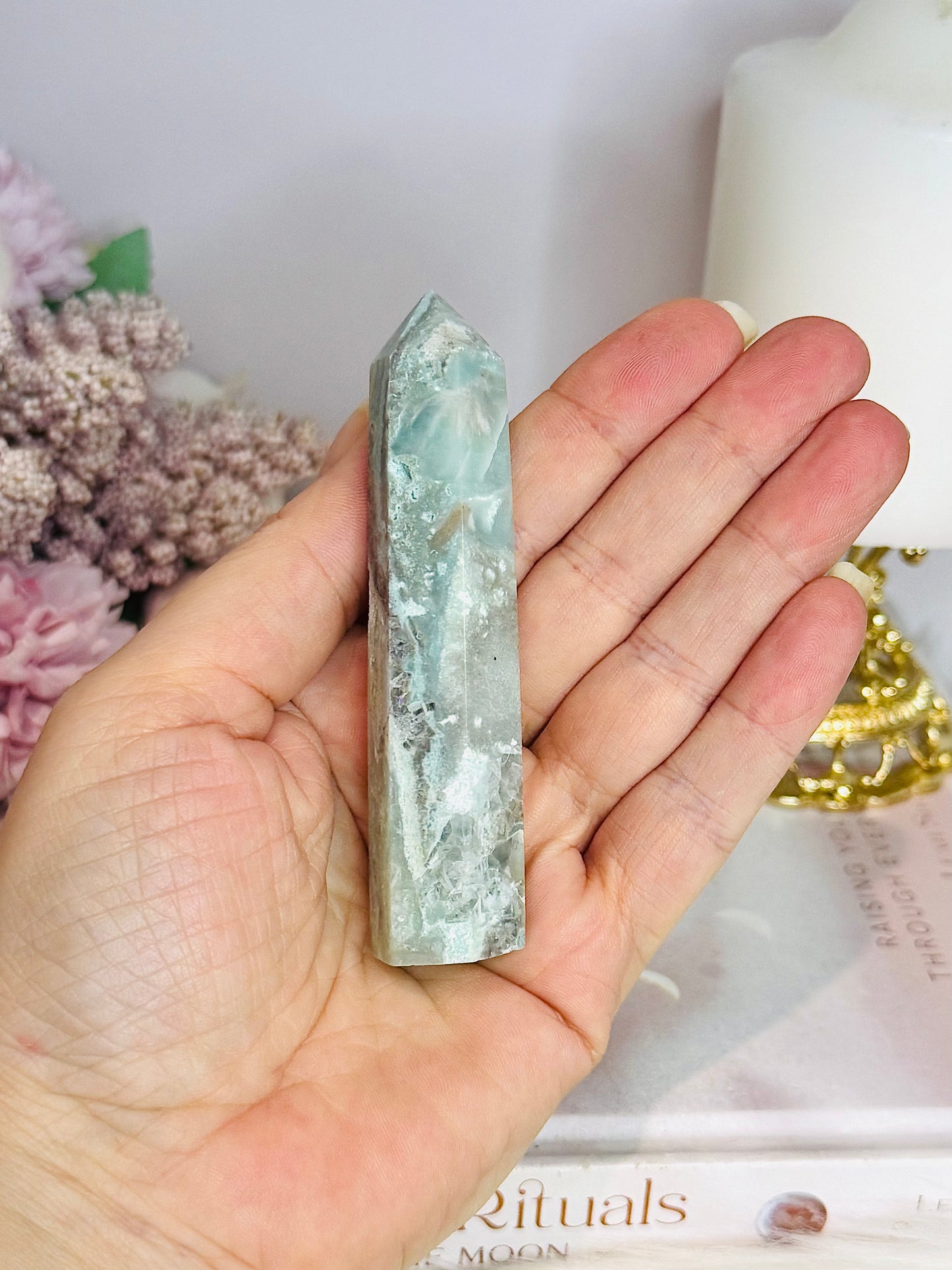 Sky Blue Quartz Tower 9.5cm