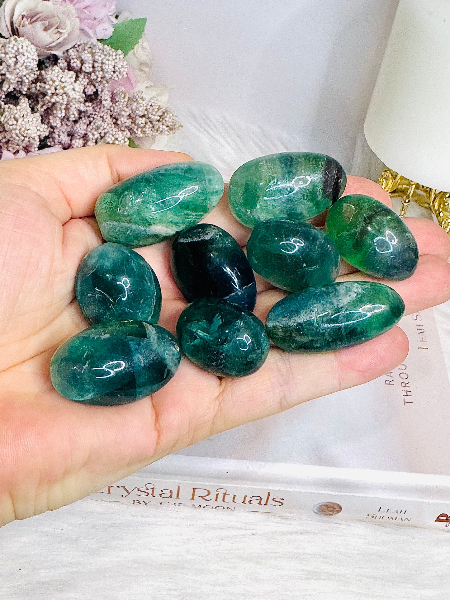 Growth & Learning ~ Large Green Fluorite Tumble Stones $6 each x