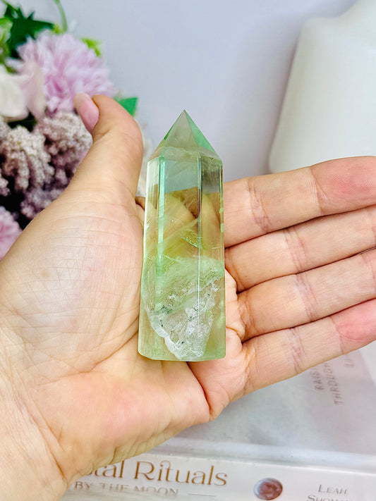 High Grade Green Fluorite Tower 8cm