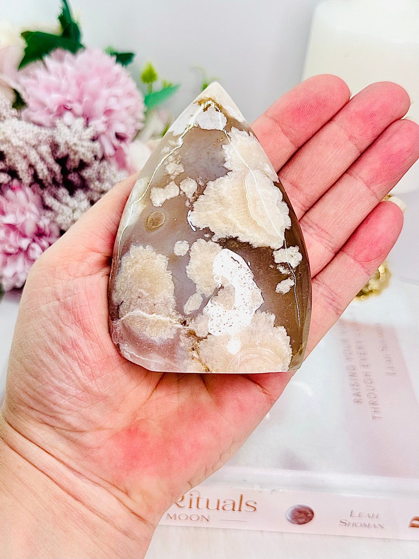 Flower Agate Druzy Flame | Freeform 10cm