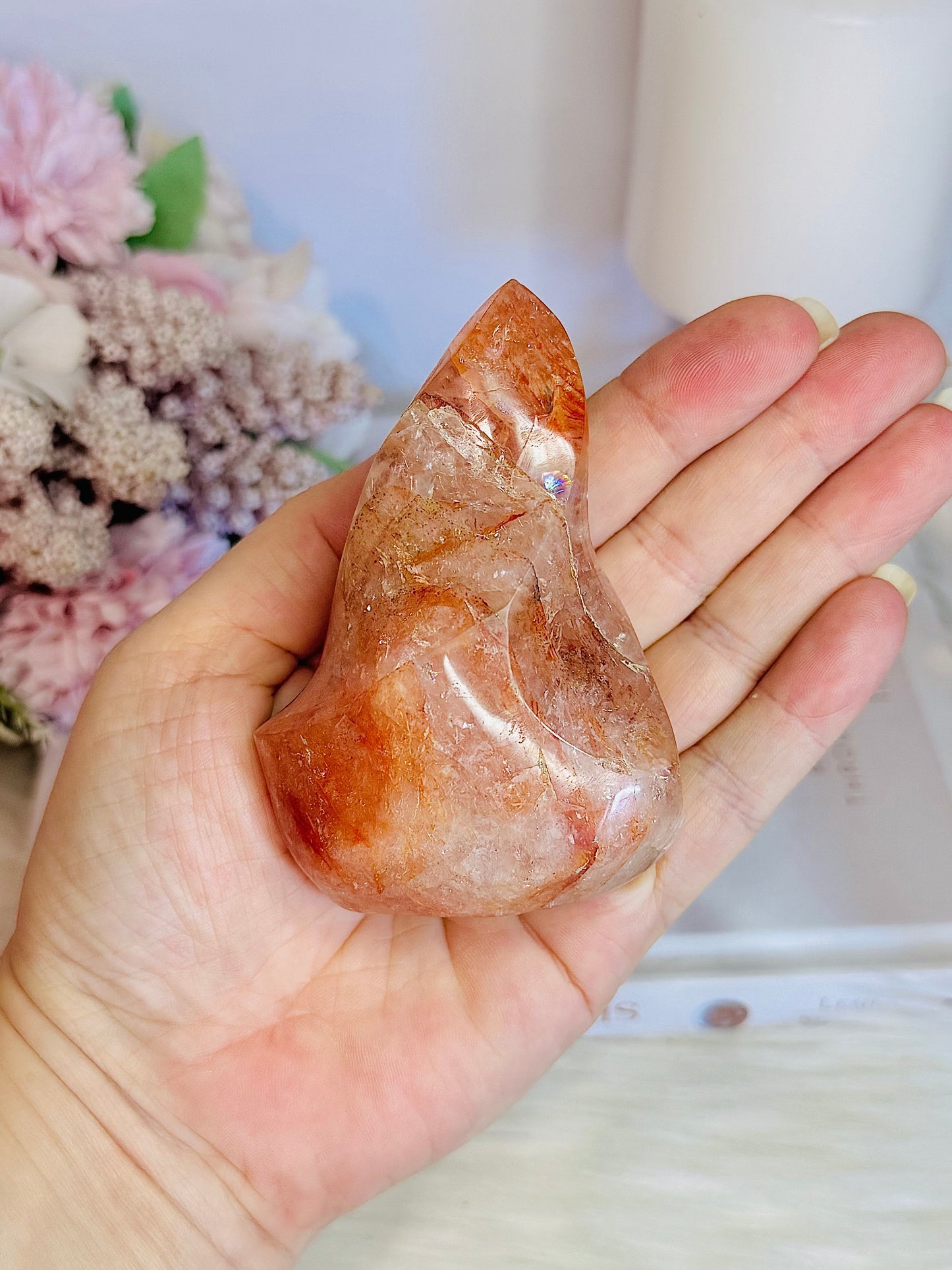 Red Fire Quartz Flame 9cm