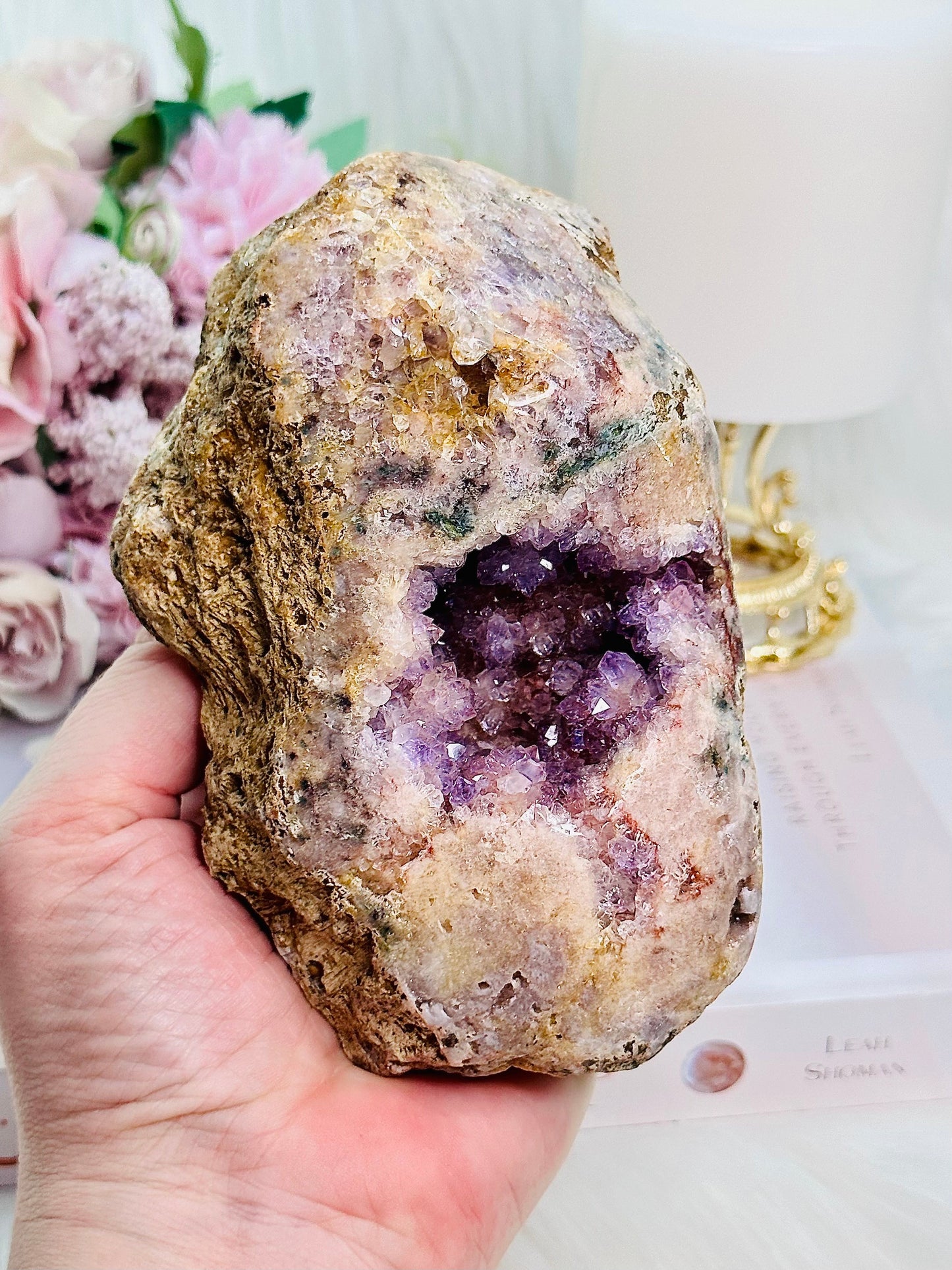 Divinely Fabulous Large 702gram High Grade Druzy Pink Amethyst Freeform From Brazil