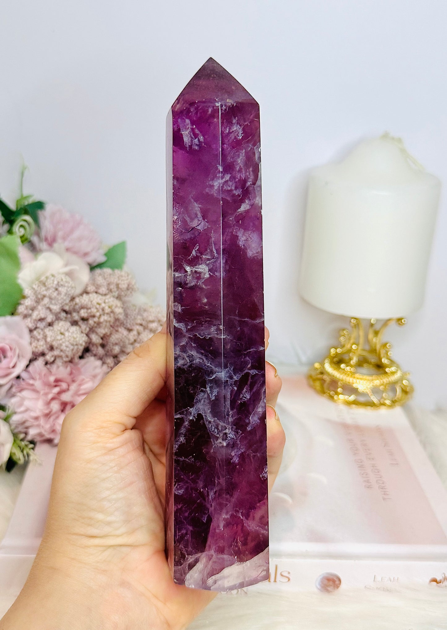 Large Purple Fluorite Tower 19cm