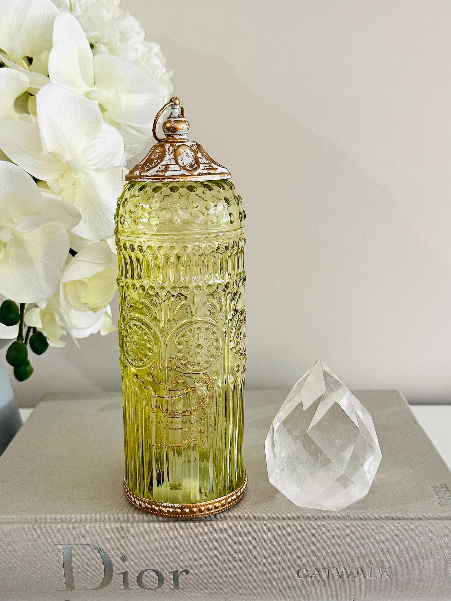Glass Lantern Led Baroque 22.5cm