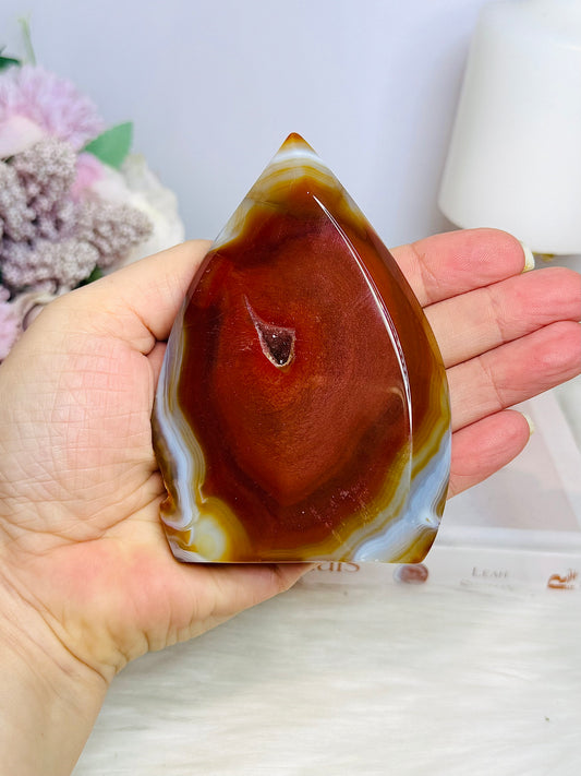 Druzy Carnelian Carved Flame | Freeform 11cm