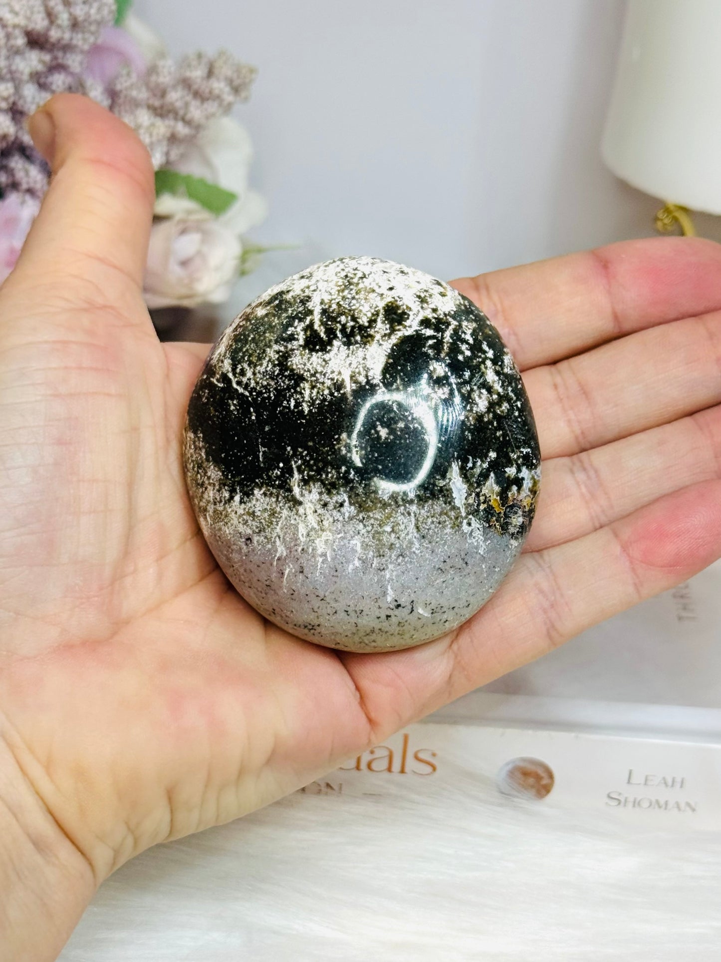 Large Ocean Jasper Palm Stone