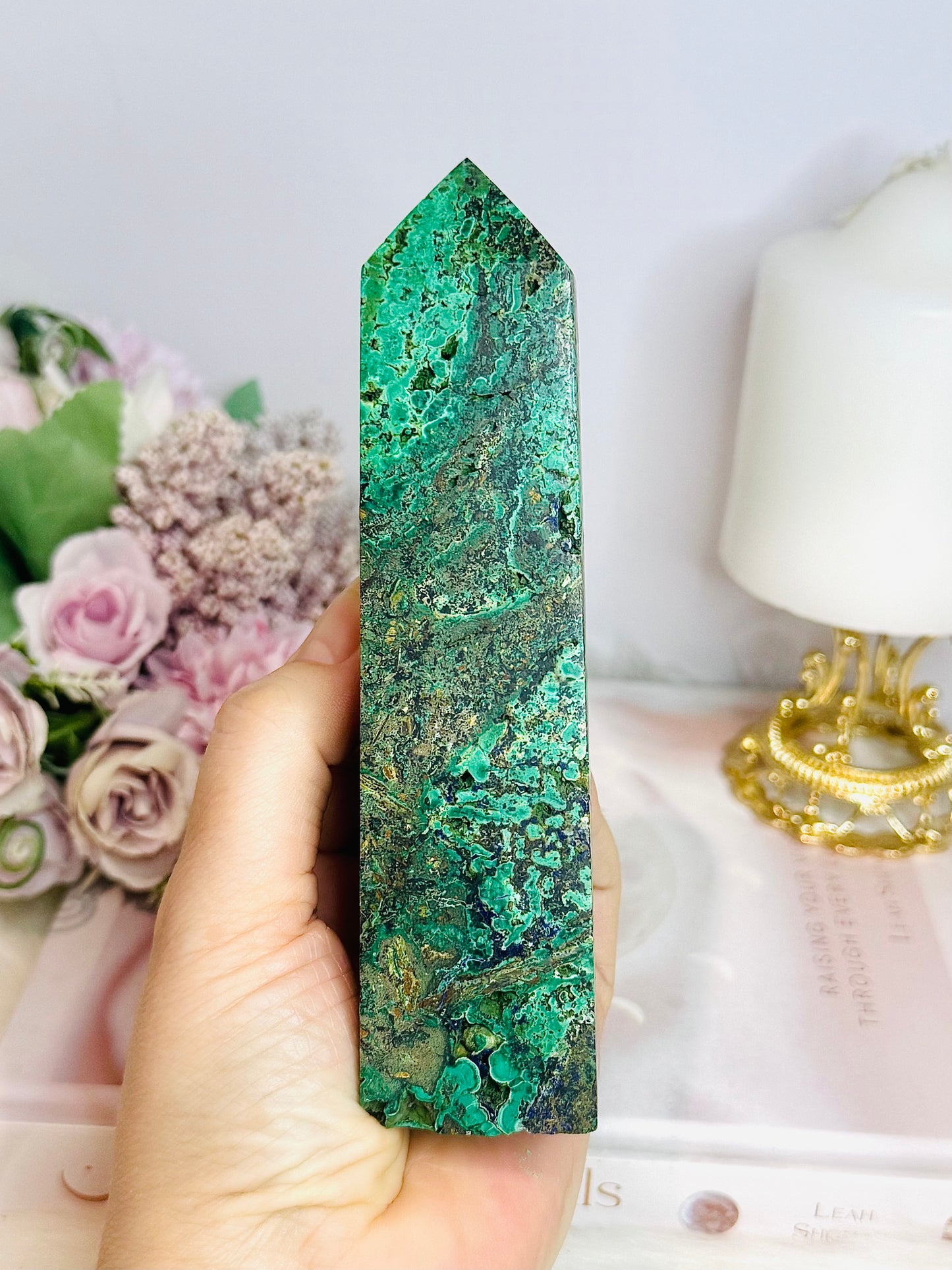 Natural Azurite Malachite Tower 15cm