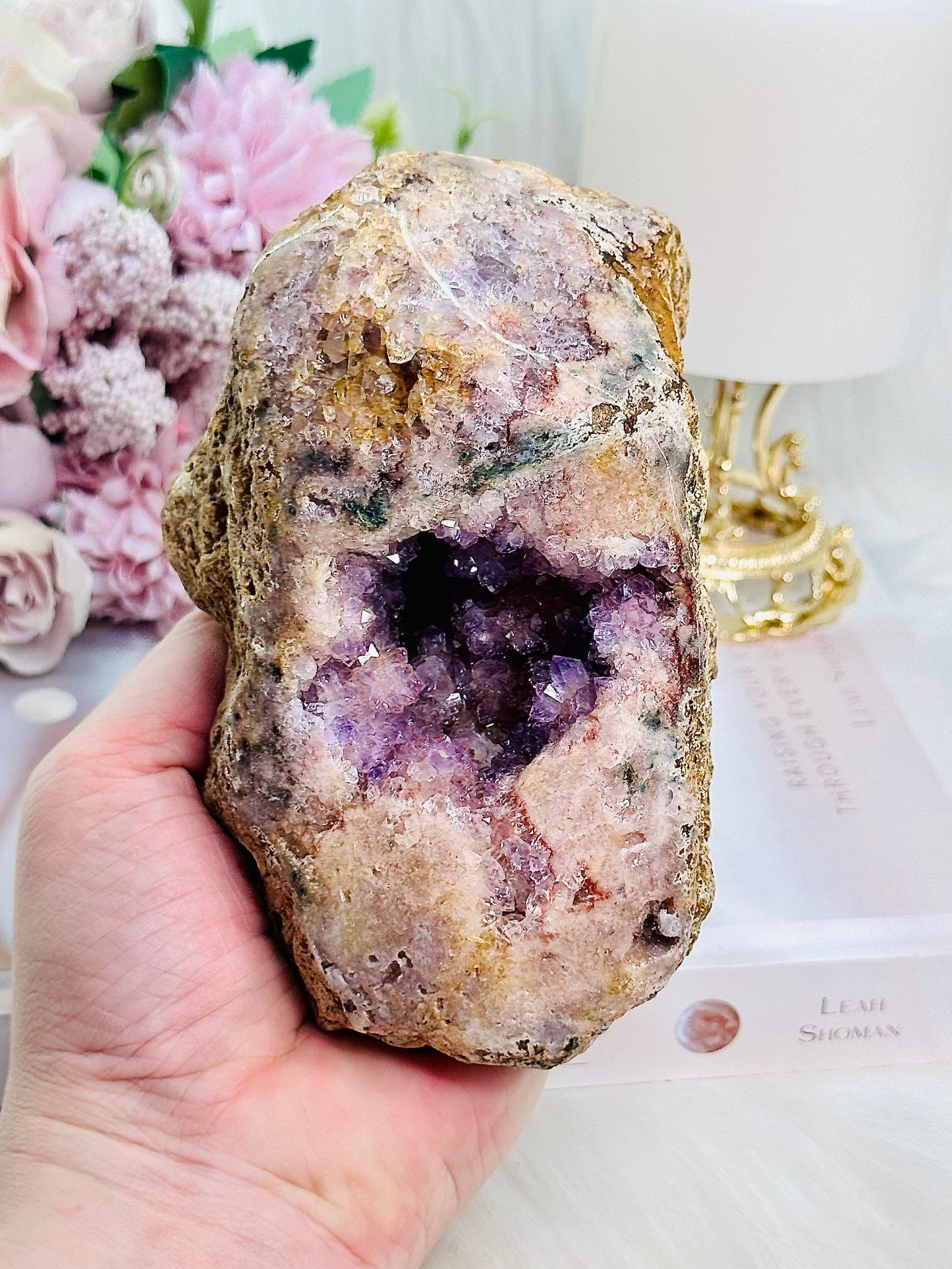 Divinely Fabulous Large 702gram High Grade Druzy Pink Amethyst Freeform From Brazil