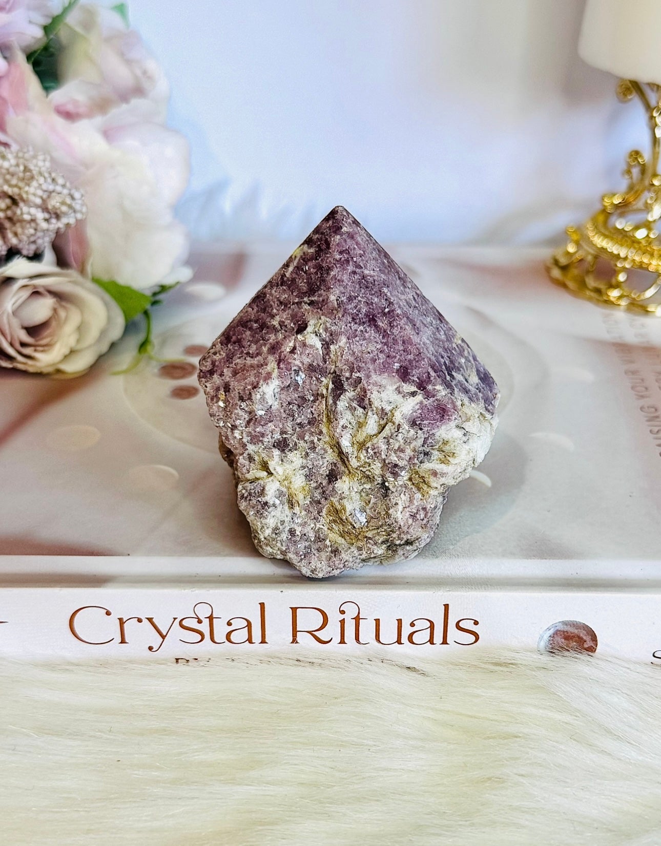 Beautiful Natural Lepidolite | Purple Mica Rough Chunky Tower | Point