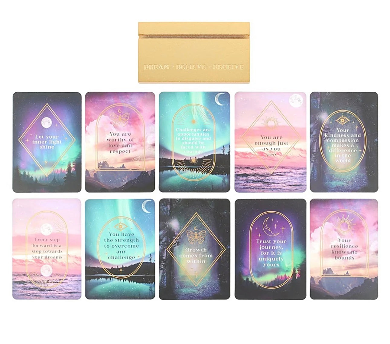 Ethereal Affirmations Card Set on Stand