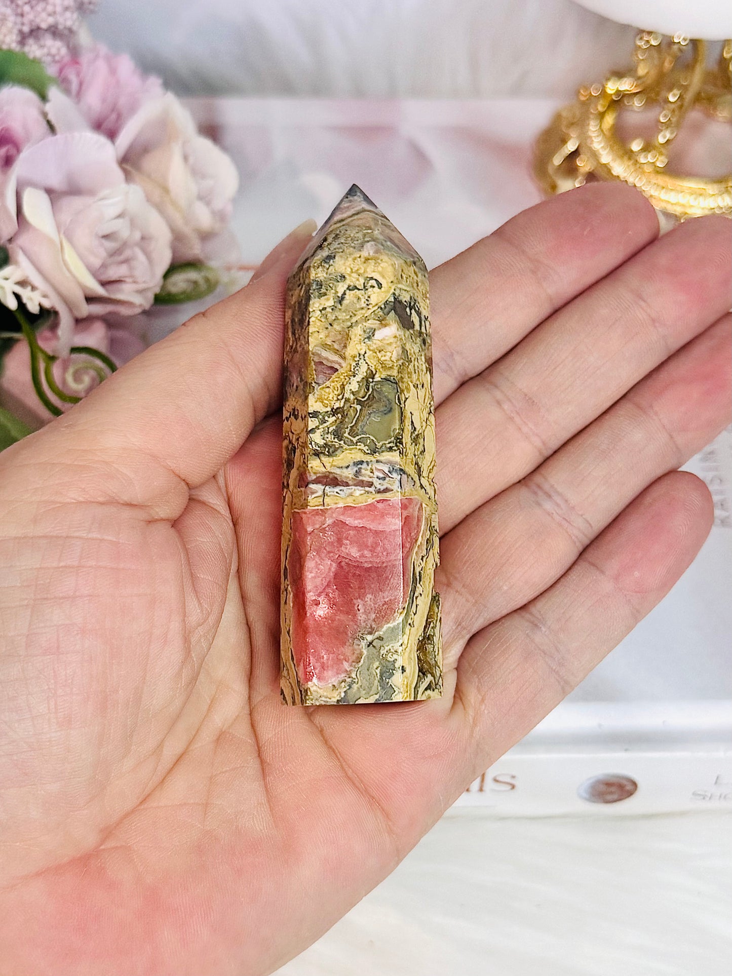 Natural Chunky 8cm Rhodochrosite Tower
