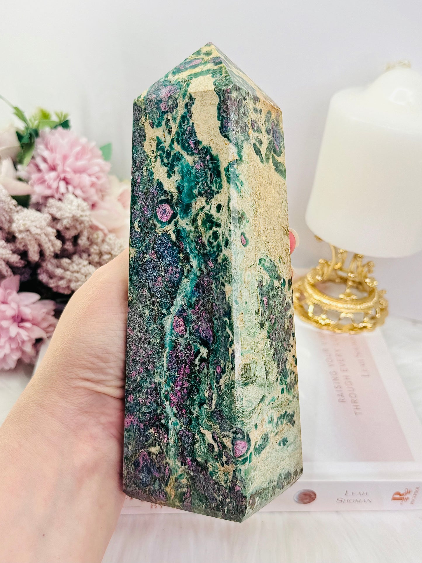 The Most INCREDIBLE Huge Natural Ruby In Fuchsite (UV Reactive) Tower | Generator 18.5cm 1.4KG ~ A True Collectors Piece