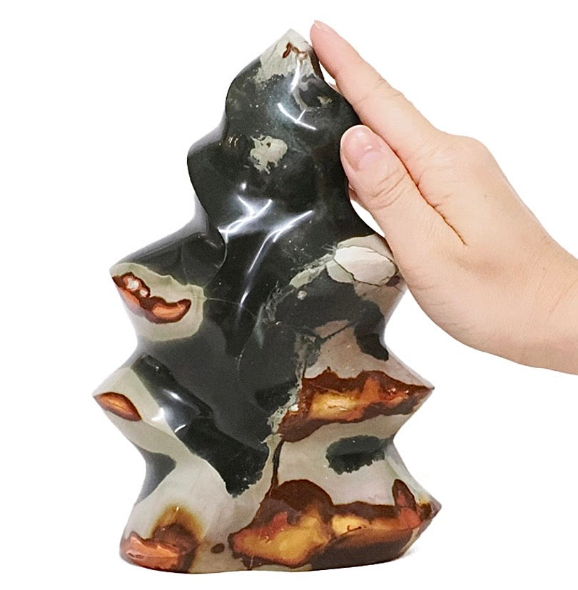Large Madagascar Polychrome Jasper Crystal Flame 18.5cm 1.79KG