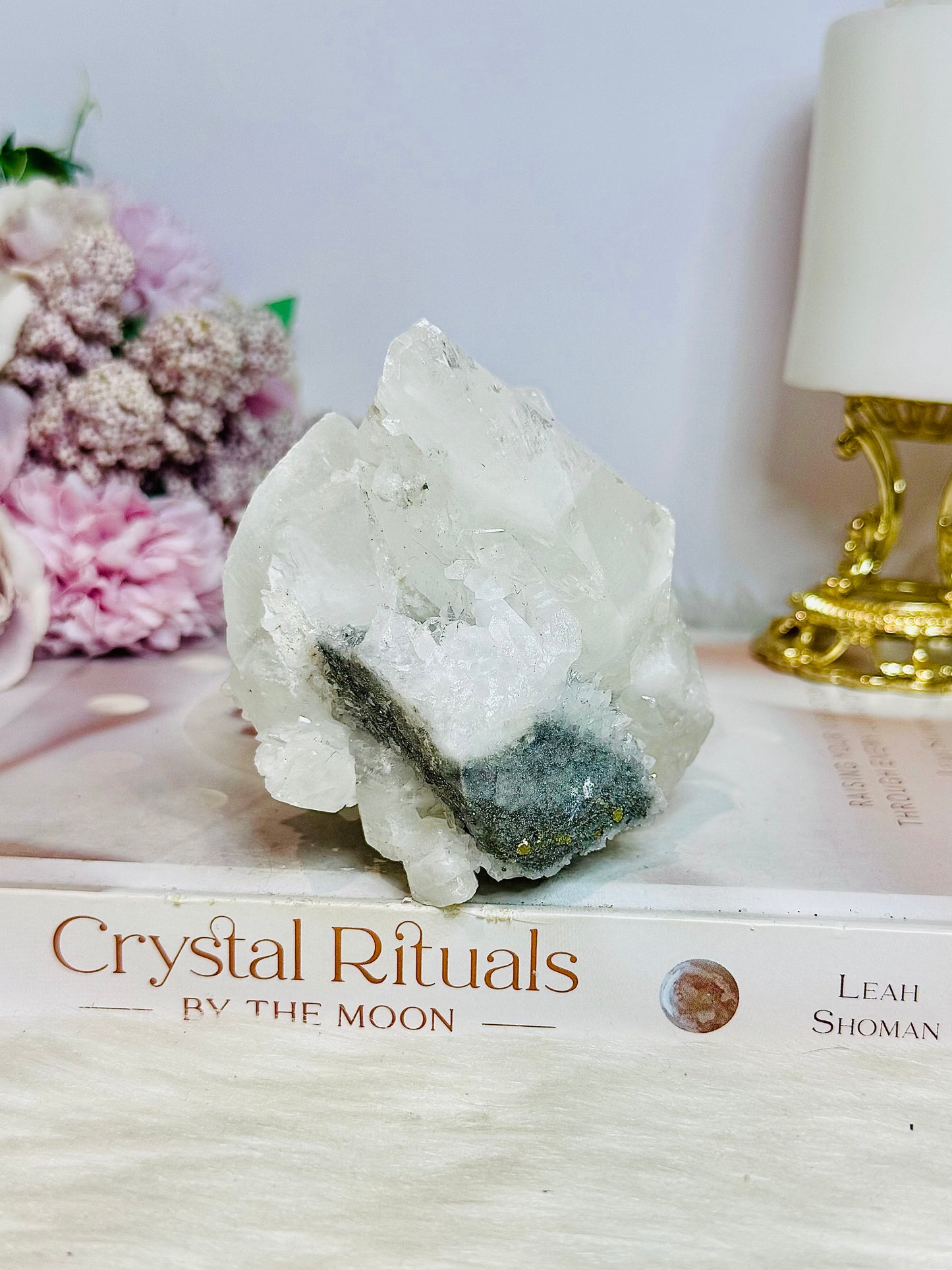 Large Clear Quartz Specimen with Pyrite 424g