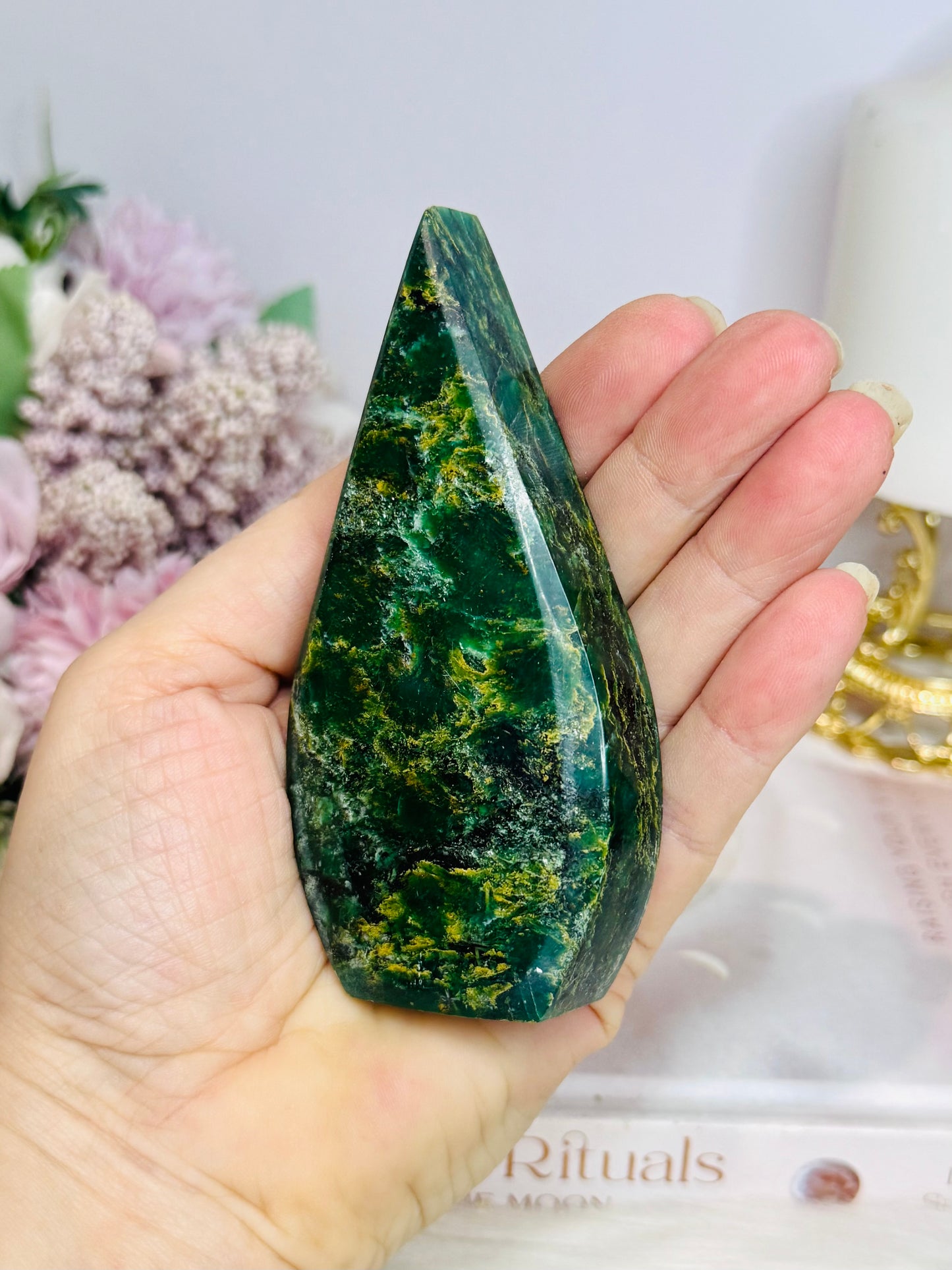 Emerald Jasper Flame | Freeform 11cm