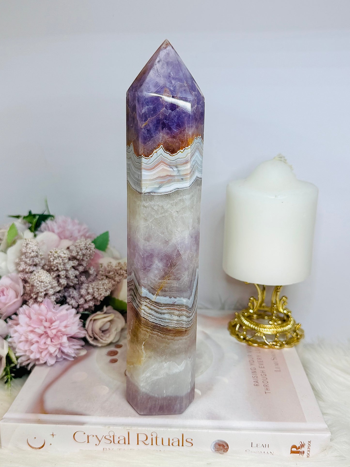 Large Amethyst X Agate Chunky Tower 23.5cm 769g