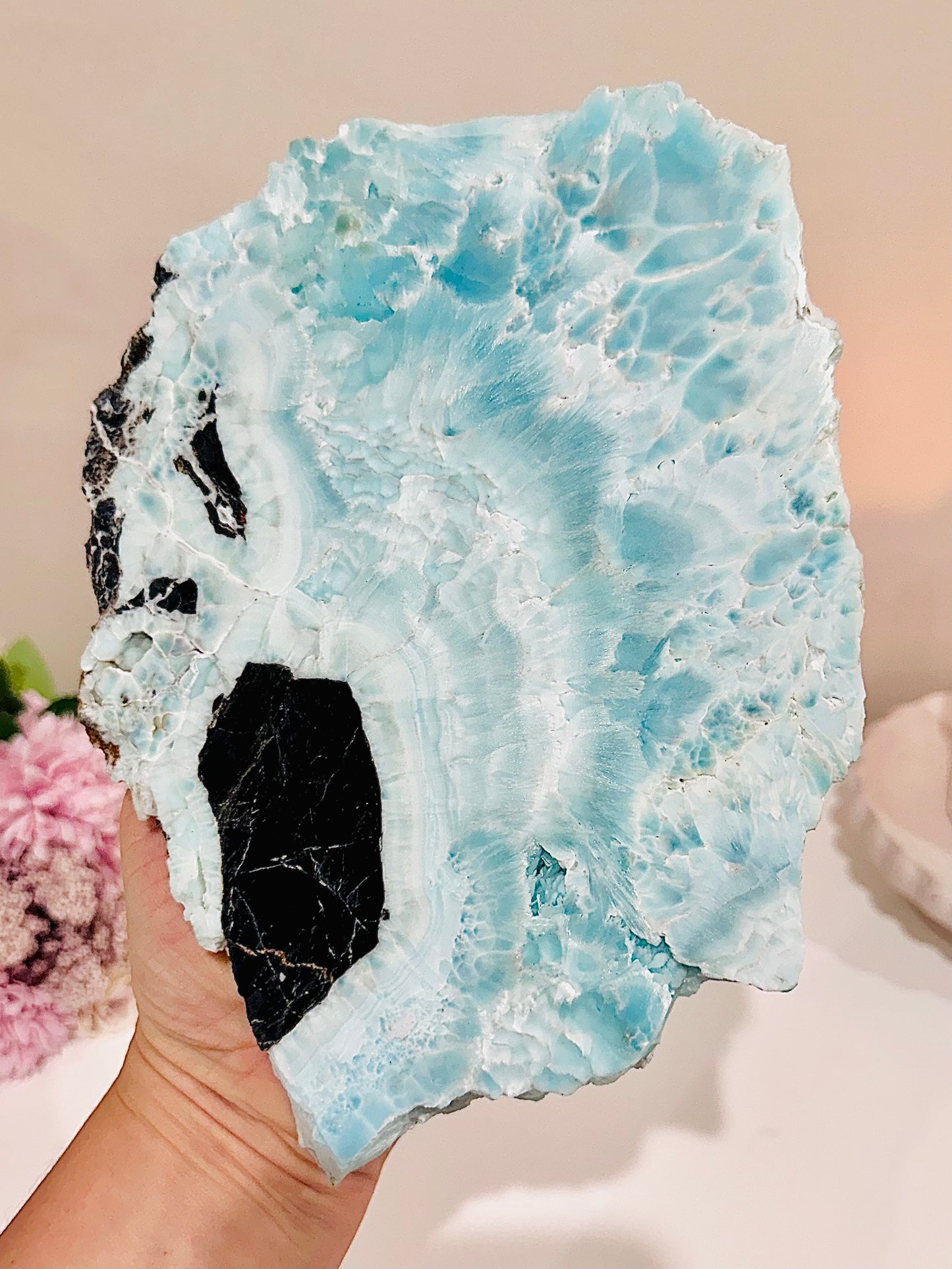 ⚜️SALE⚜️ ‘ Calming & Joyful ‘ ~ Classy & Fabulous Absolutely Stunning Huge 30cm Inc Stand (Wings 24cm) High Grade Blue Aragonite Wings On Gold Stand ~ Spectacular Piece Of Magic
