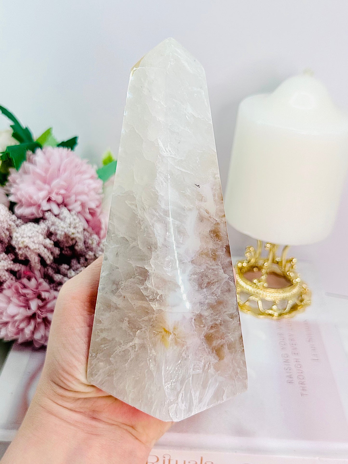 High Grade Large Chunky 561gram Agate Obelisk | Tower