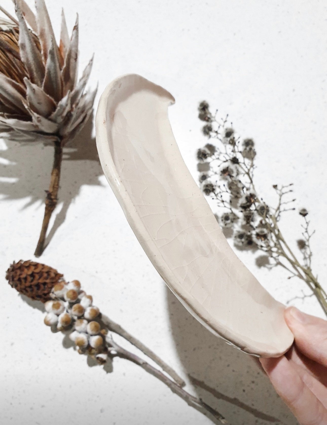Gorgeous Large 16cm Handmade Ceramic Moon Plate By Florence and Folk