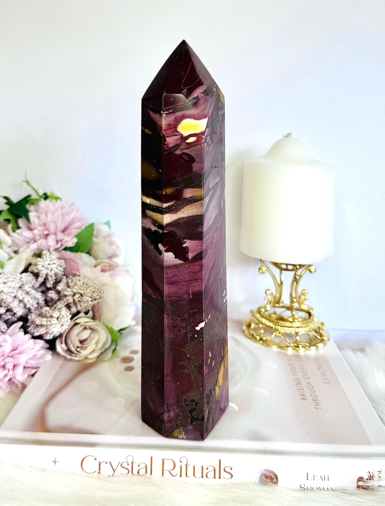 Classy & Fabulous Large Chunky Mookaite Jasper Tower 21.5cm