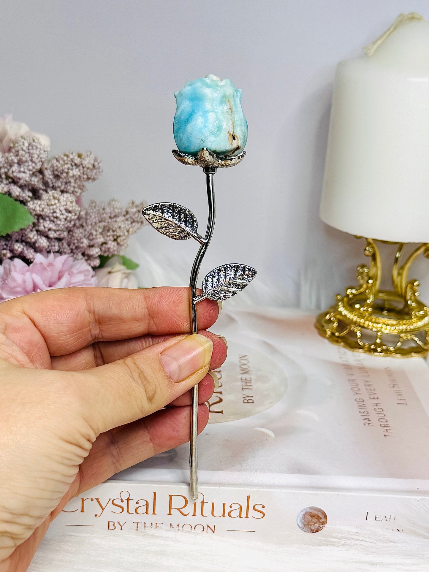 Blue Hemimorphite Forever Rose 15cm