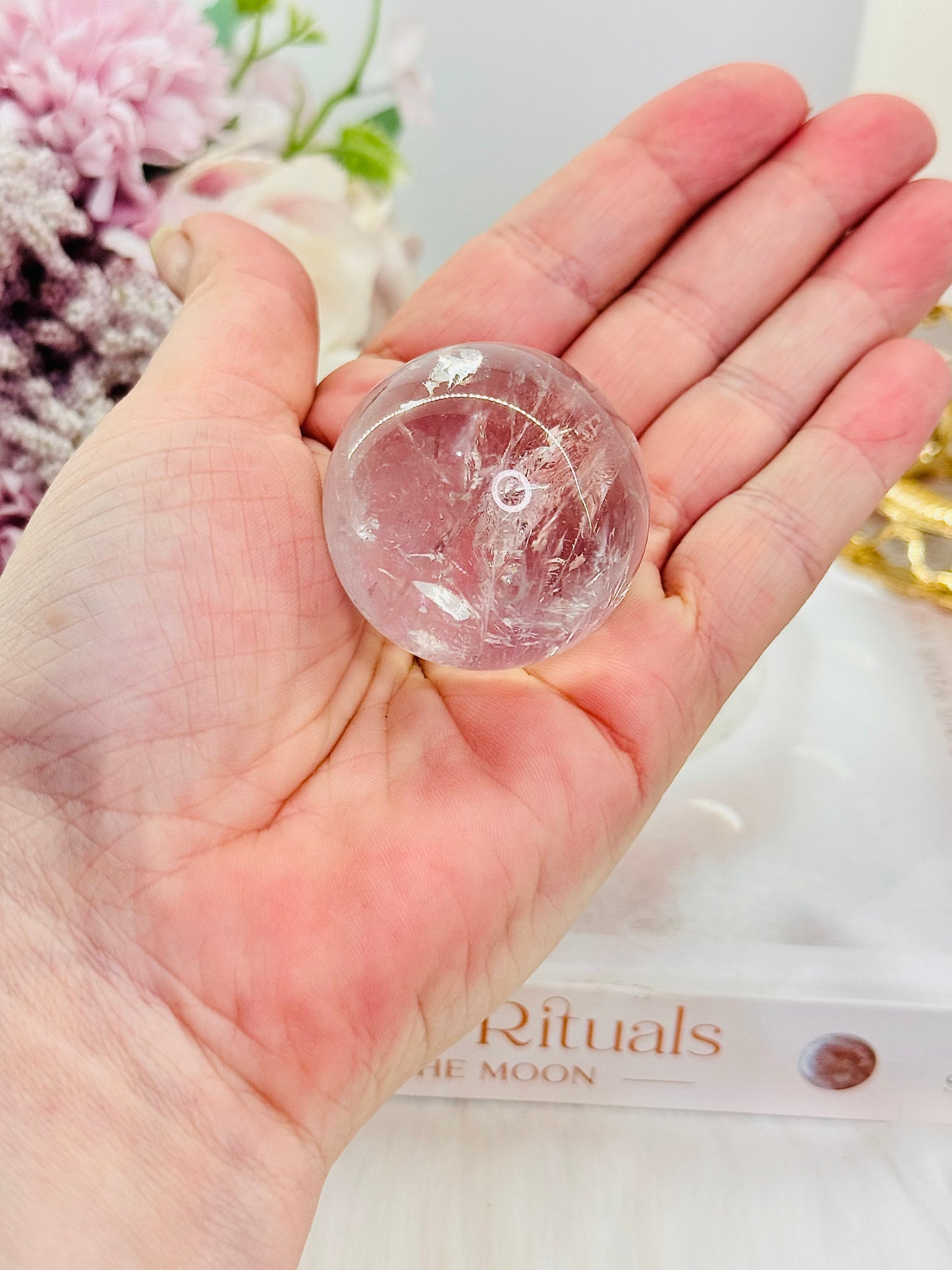 High Grade Light Purple Amethyst Sphere with Rainbows on Stand 4cm
