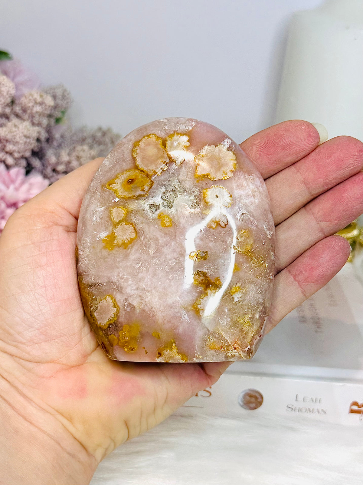 Flower Agate Druzy Freeform 8.5cm