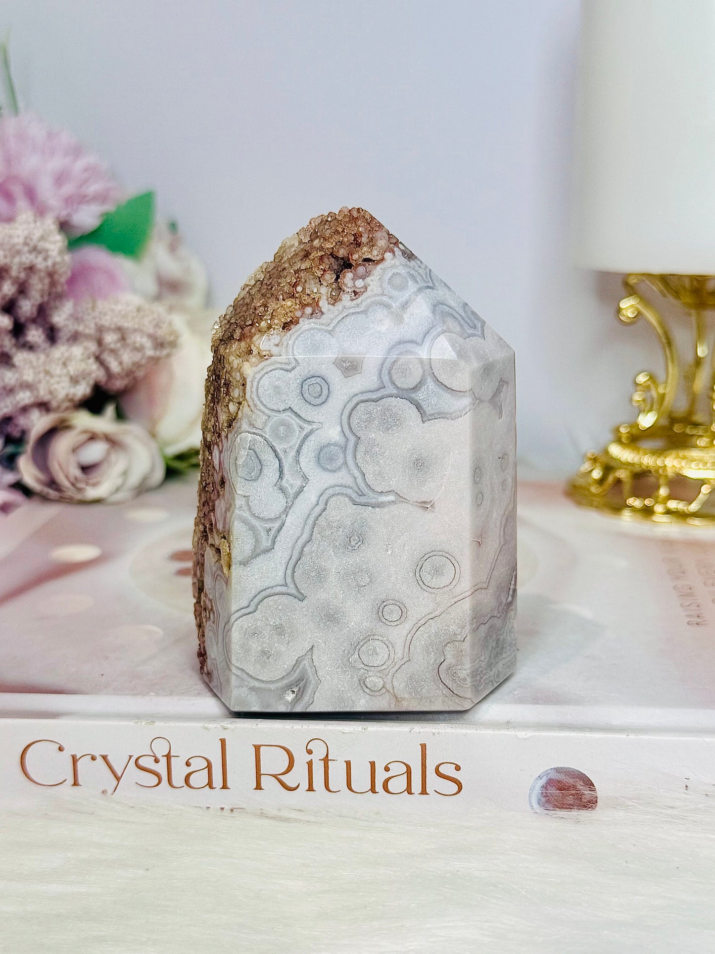 High Grade Druzy Pink Amethyst Chunky Tower 9cm 296g