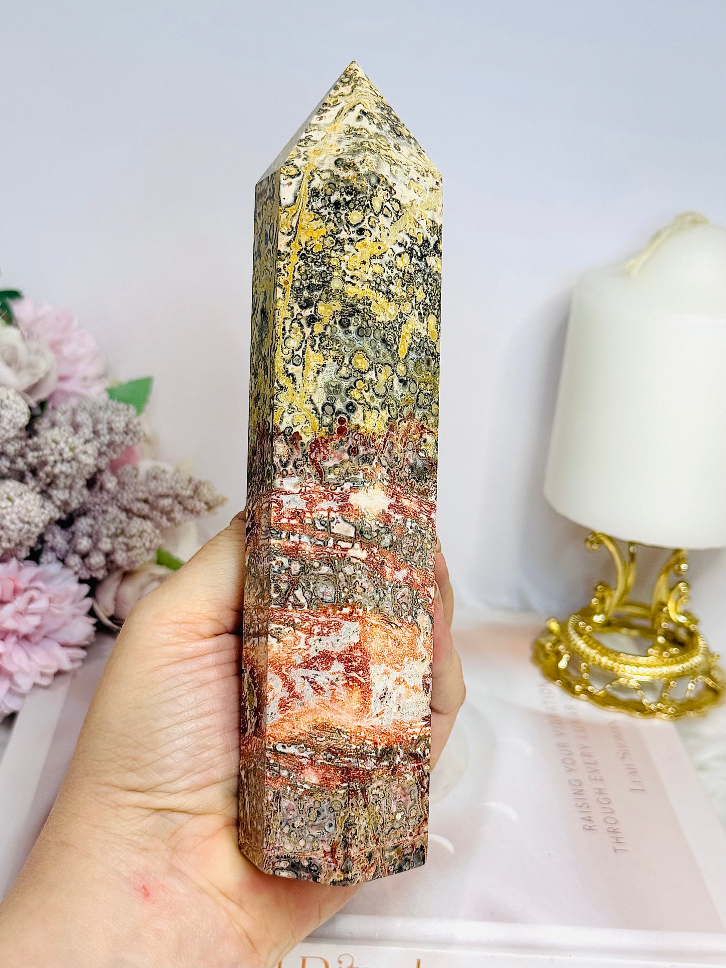 Large Leopard Skin Jasper Chunky Tower 18cm