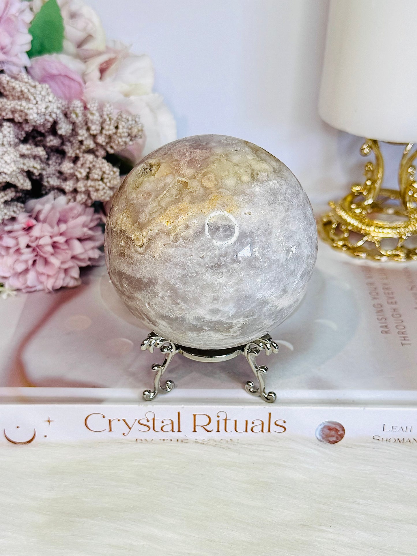 Large Pink Amethyst Sphere on Stand From Brazil 8cm 538grams