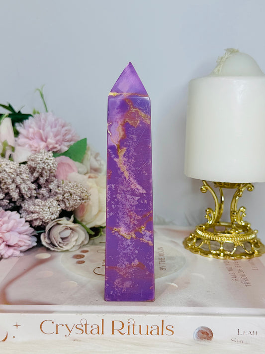 High Grade Rare Natural Phosphosiderite Carved Tower From USA 15cm