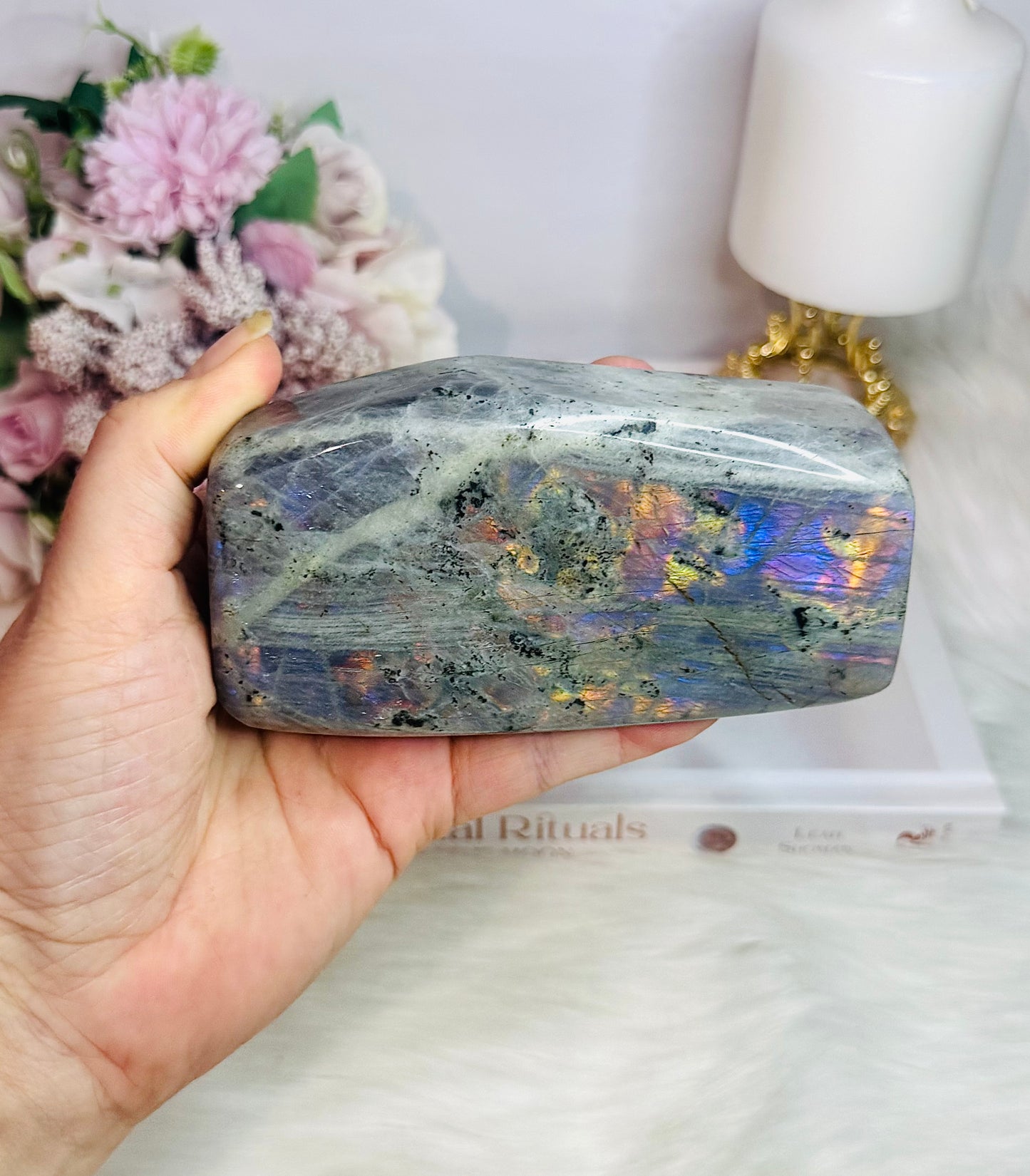 Absolutely Stunning 13cm Chunky 622gram Purple Flash Labradorite Freeform