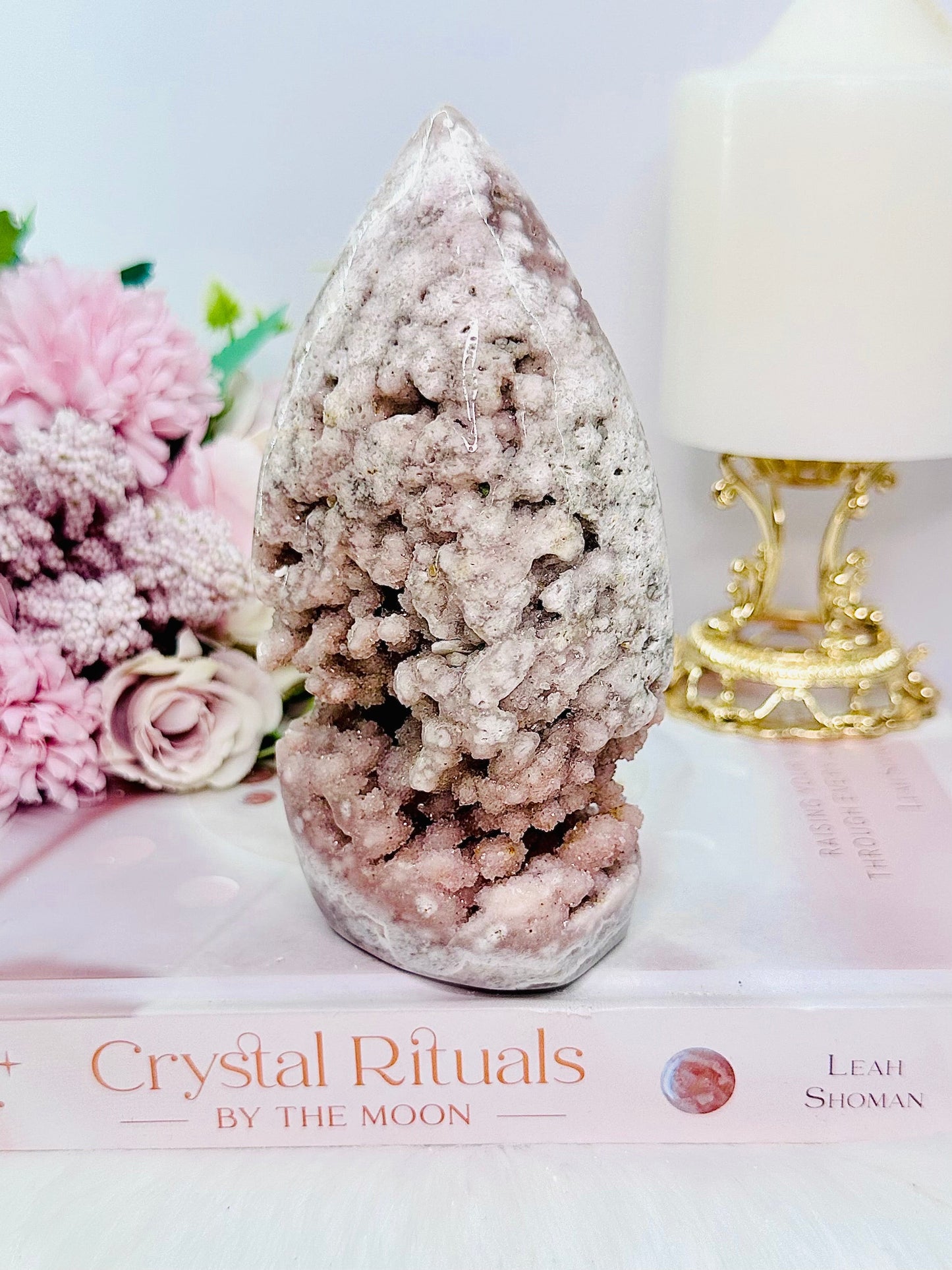 Large Pink Amethyst Druzy Freeform From Brazil 13.5cm 458grams