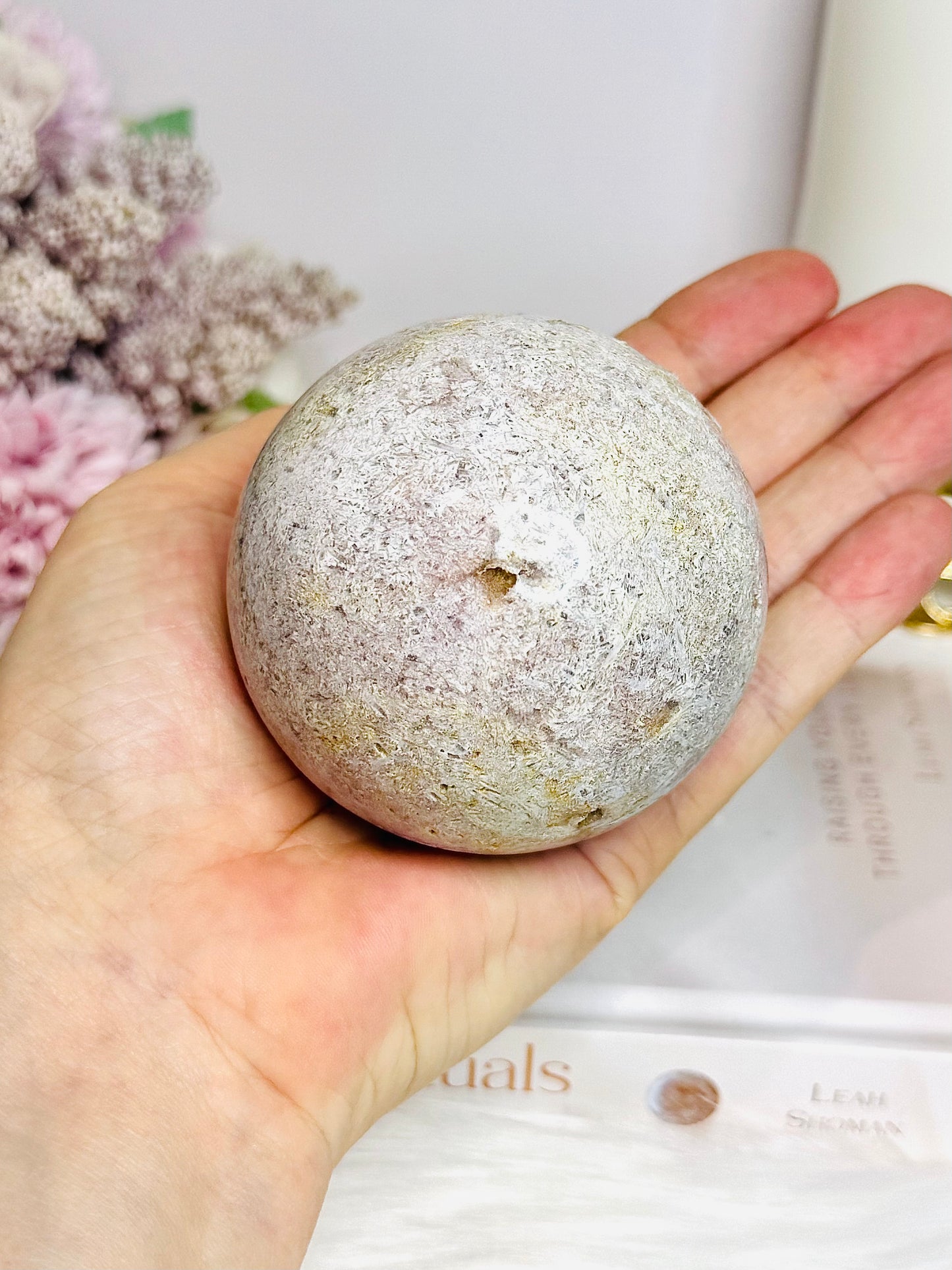 Pink Amethyst Sphere on Stand 417g