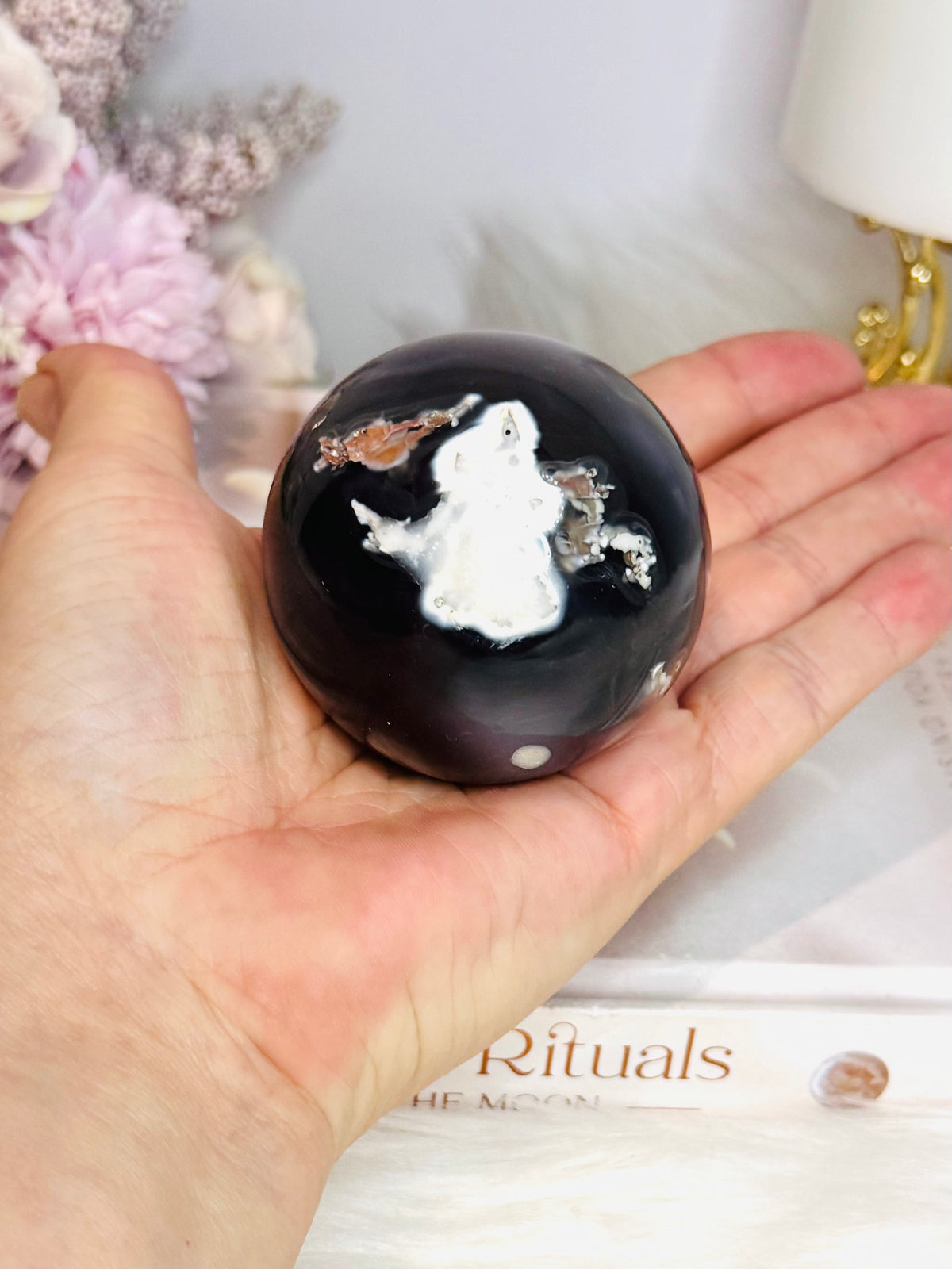 Orca Agate Sphere On Stand 247g
